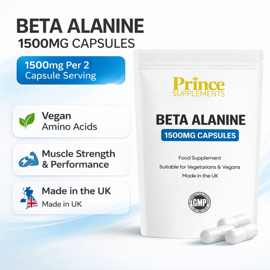 Beta Alanine 1500mg Capsules for Muscle Strength & Performance Vegan