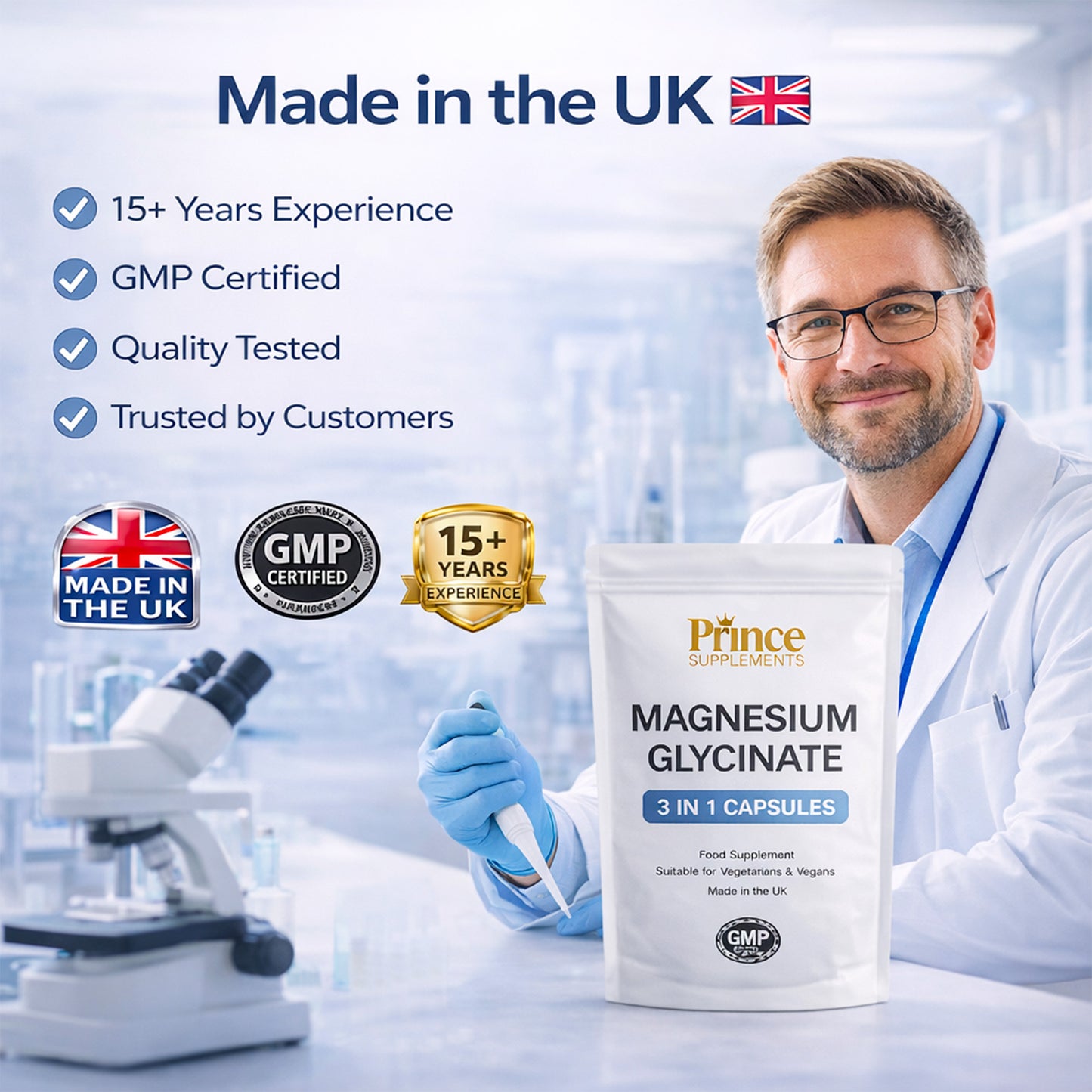 Magnesium Glycinate Capsules 3-in-1 Complex – High Absorption, Energy & Muscle Support