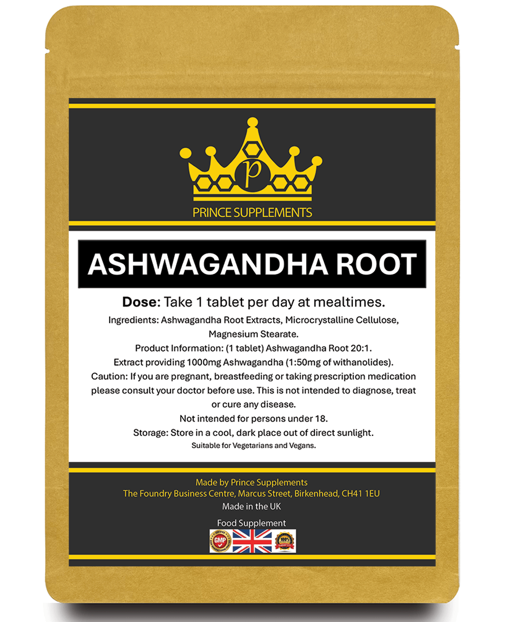 Ashwagandha Root Extract 1000mg 20:1 High Strength Vegan Tablets – UK Made