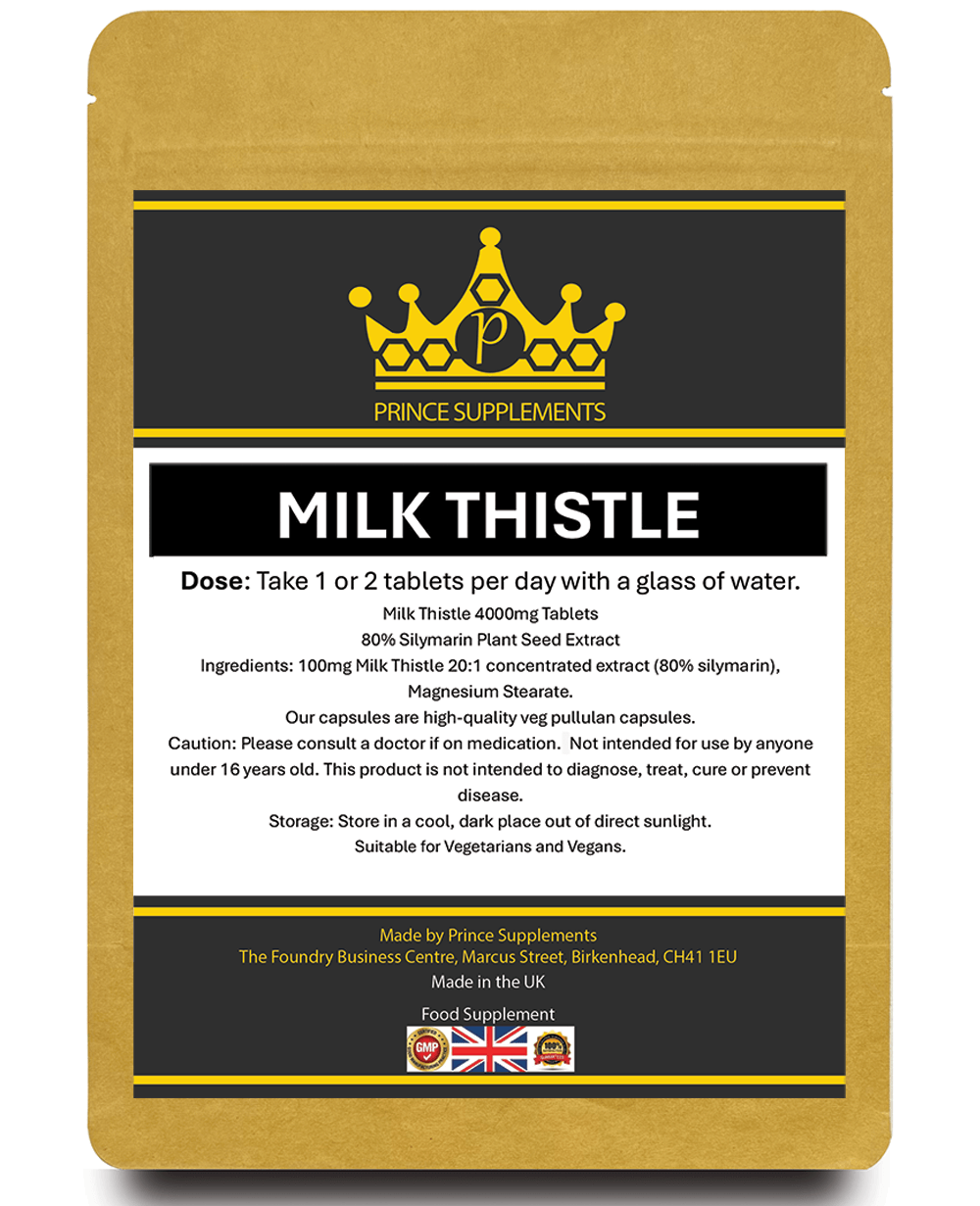 Milk Thistle 4000mg (20:1) Tablets – 80% Silymarin – Liver & Antioxidant Support