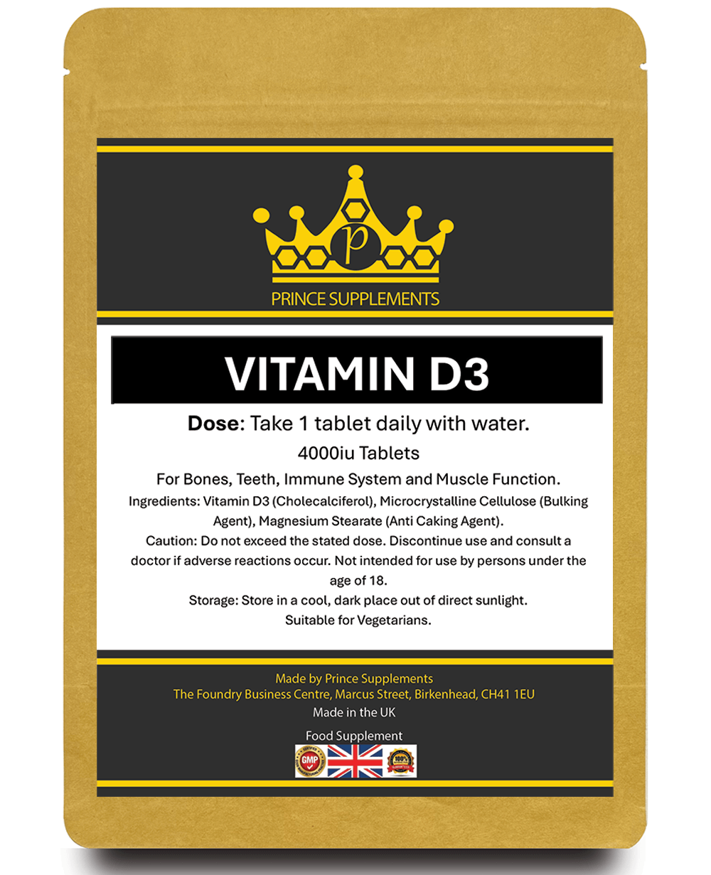 Vitamin D3 4000IU Tablets – Immune, Bone & Muscle Support – UK Made