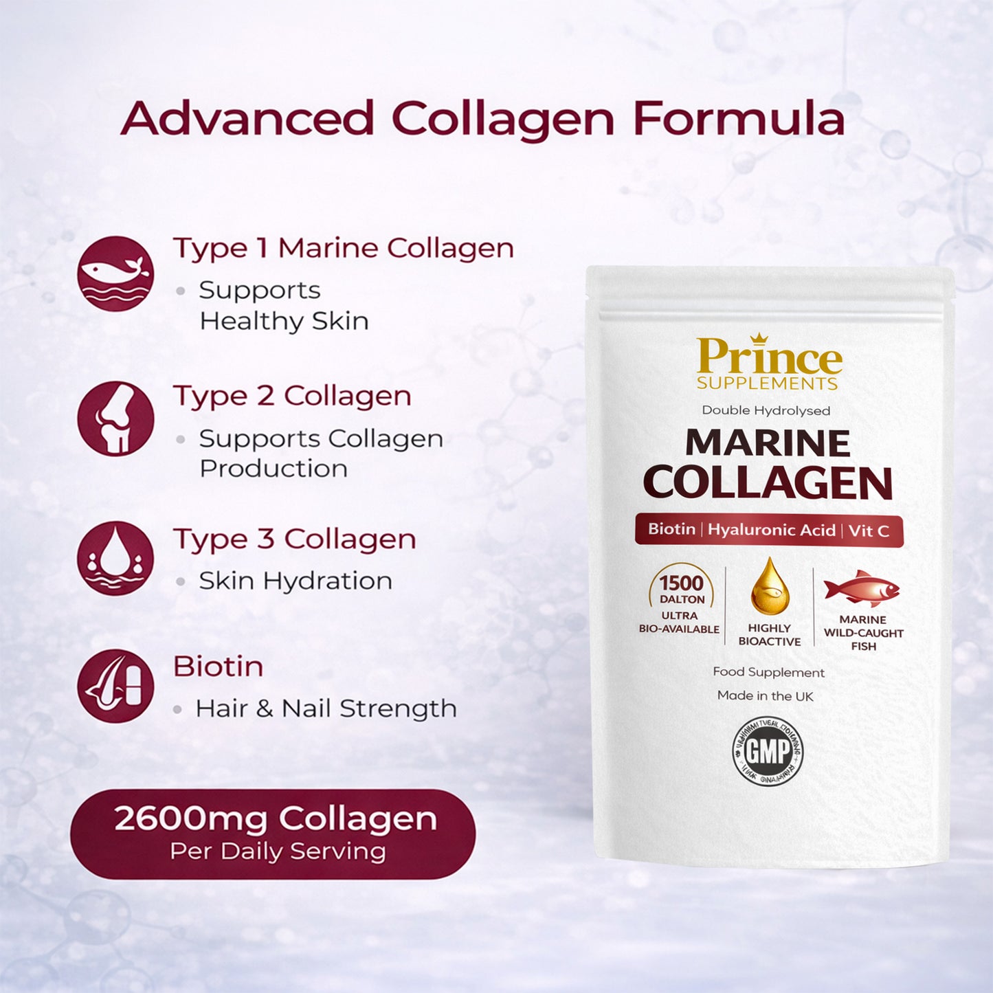 Marine Collagen 2600mg with Biotin & Vitamin C – UK Made