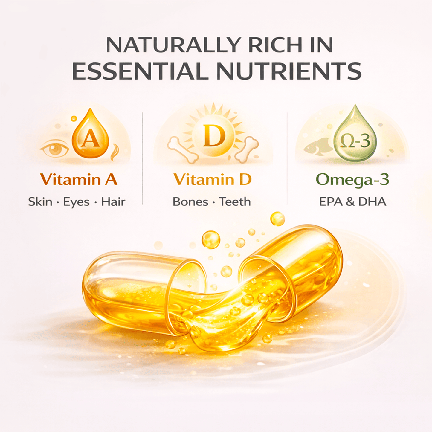 Cod Liver Oil Capsules 1000mg – Omega 3 for Heart & Joint Support