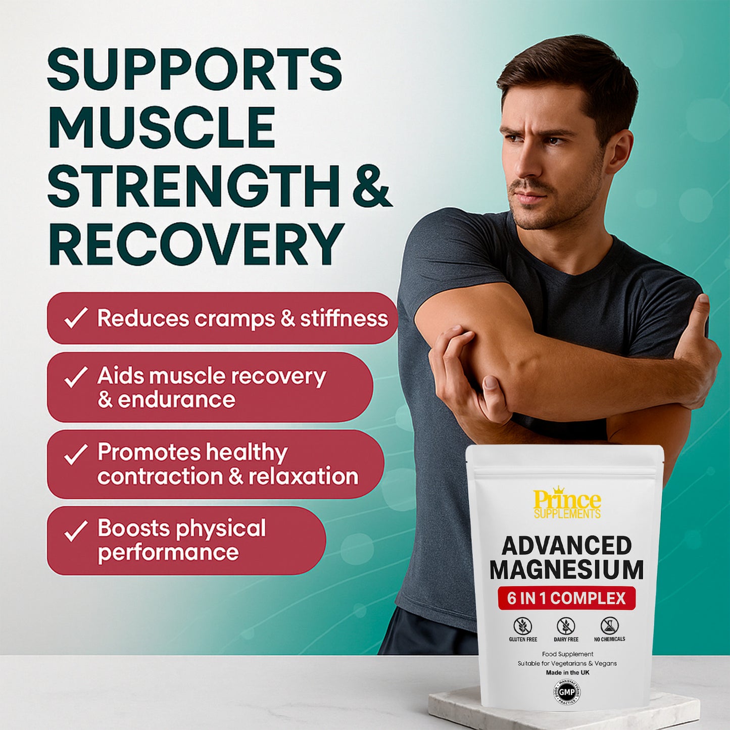 Advanced Magnesium Complex 6 in 1 – 1500mg Capsules with Zinc | Muscle, Sleep & Stress Support