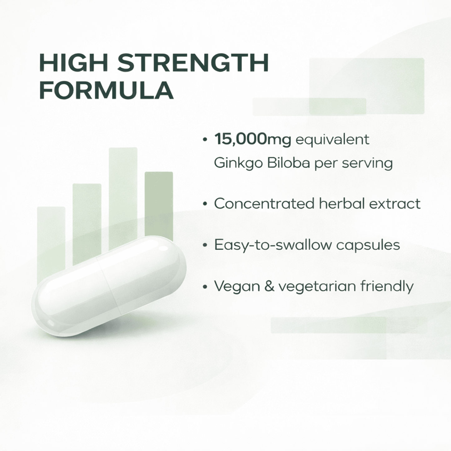 Ginkgo Biloba Capsules 15000mg Vegan High Strength UK Made Supplement