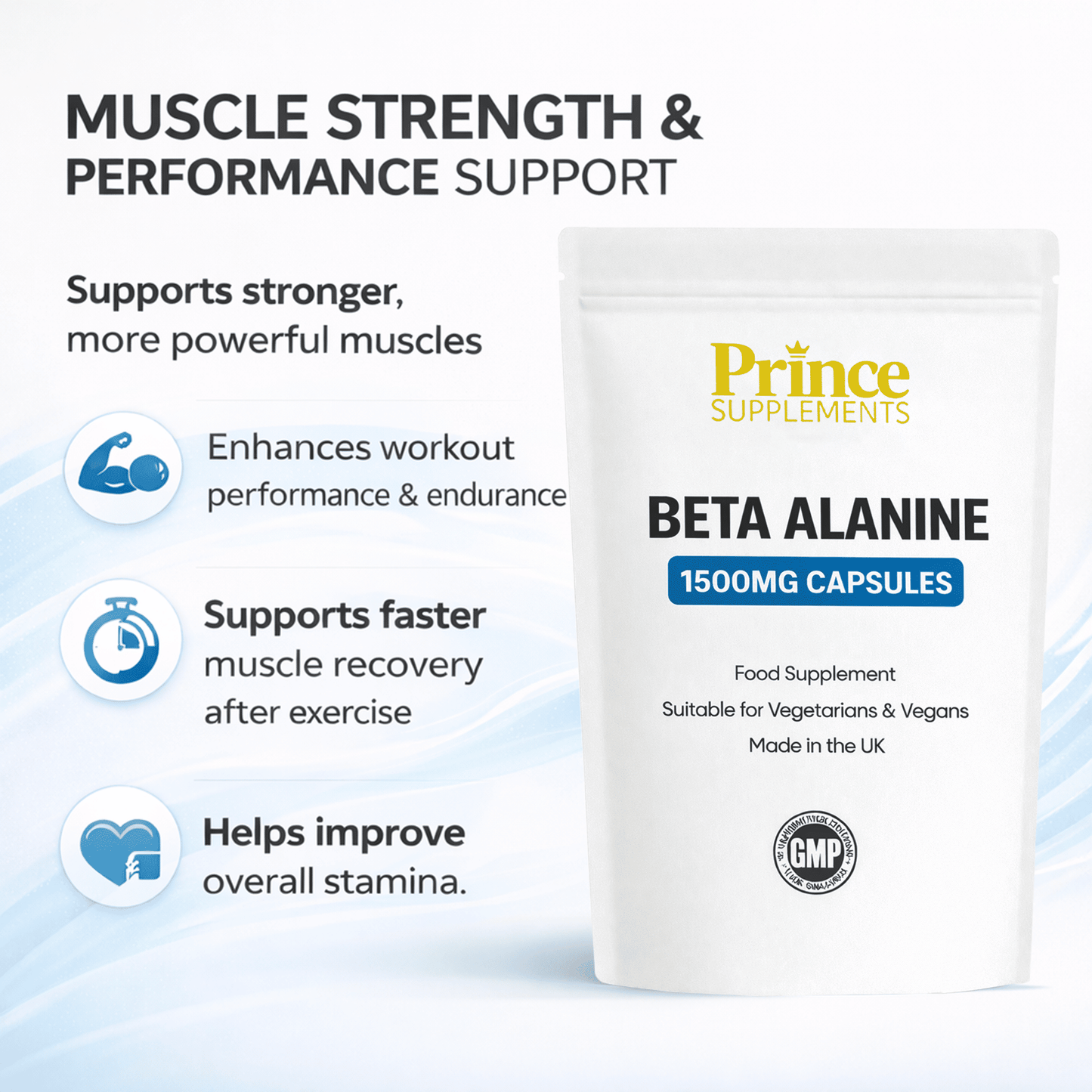 Beta Alanine 1500mg Capsules for Muscle Strength & Performance Vegan