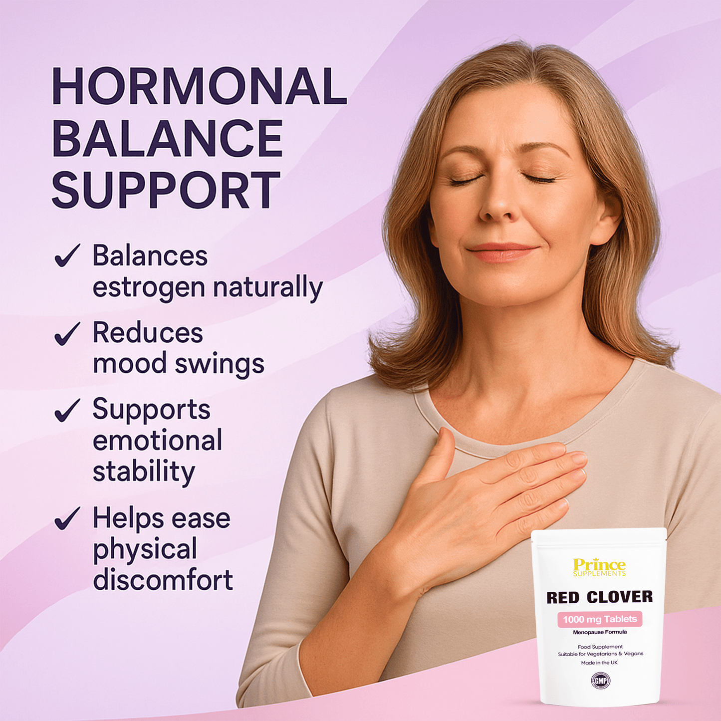 Red Clover 1000mg Tablets Menopause Hot Flushes Low Energy