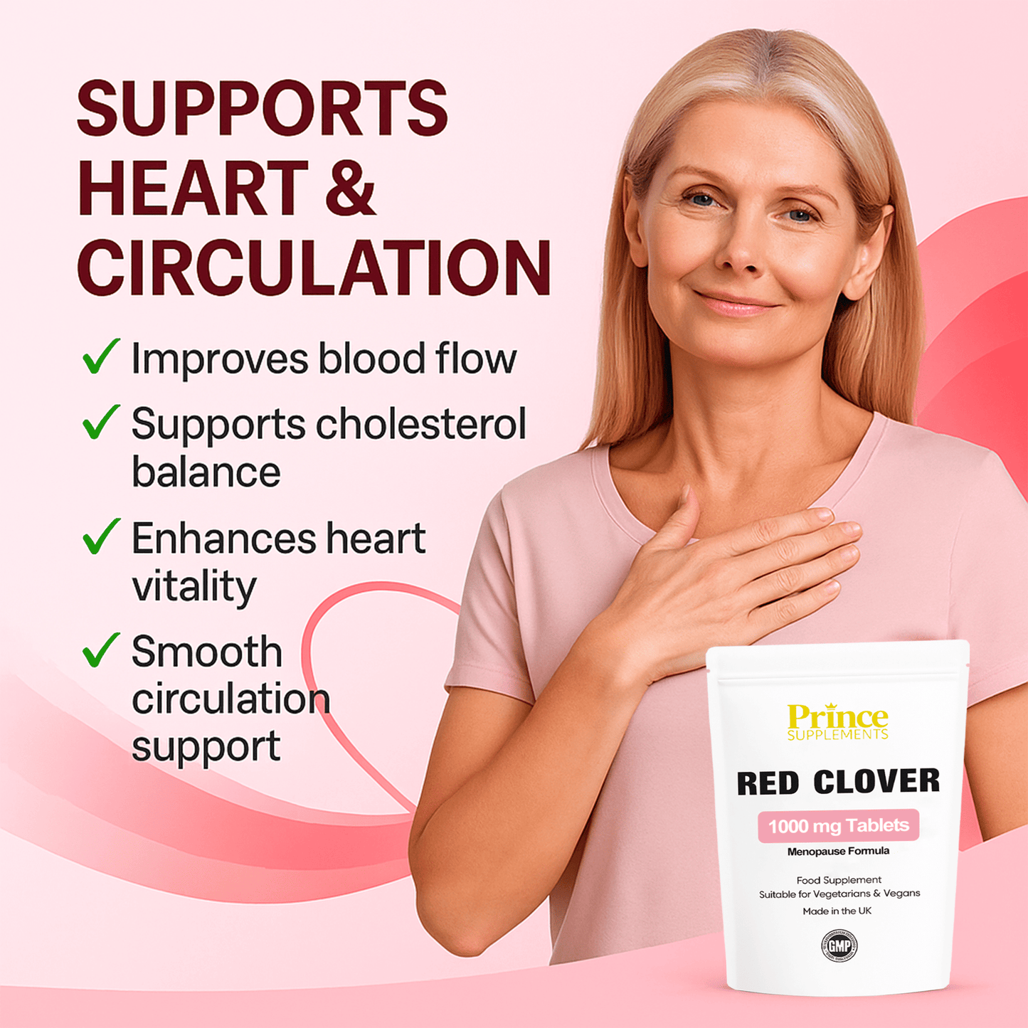 Red Clover 1000mg Tablets Menopause Hot Flushes Low Energy