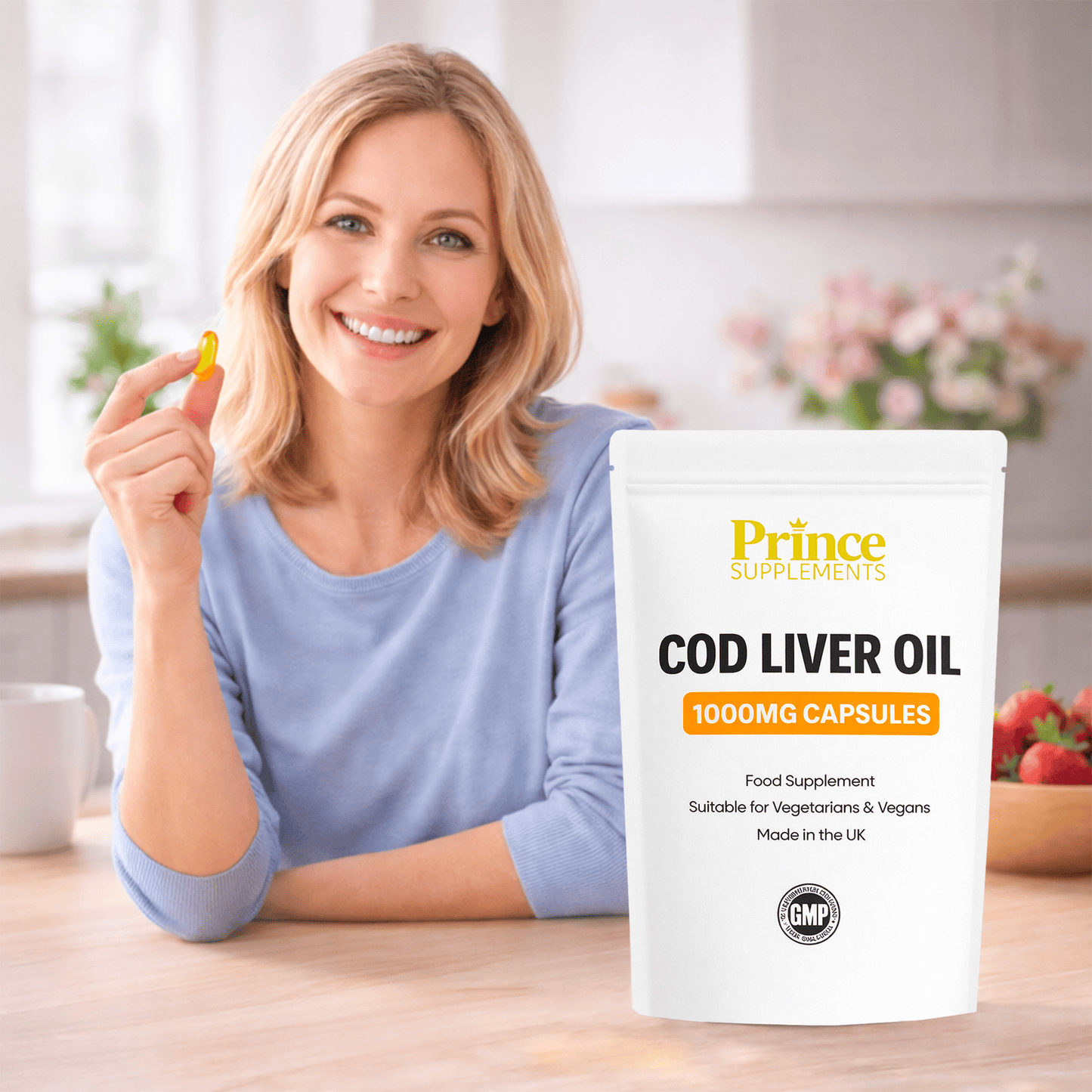Cod Liver Oil Capsules 1000mg – Omega 3 for Heart & Joint Support