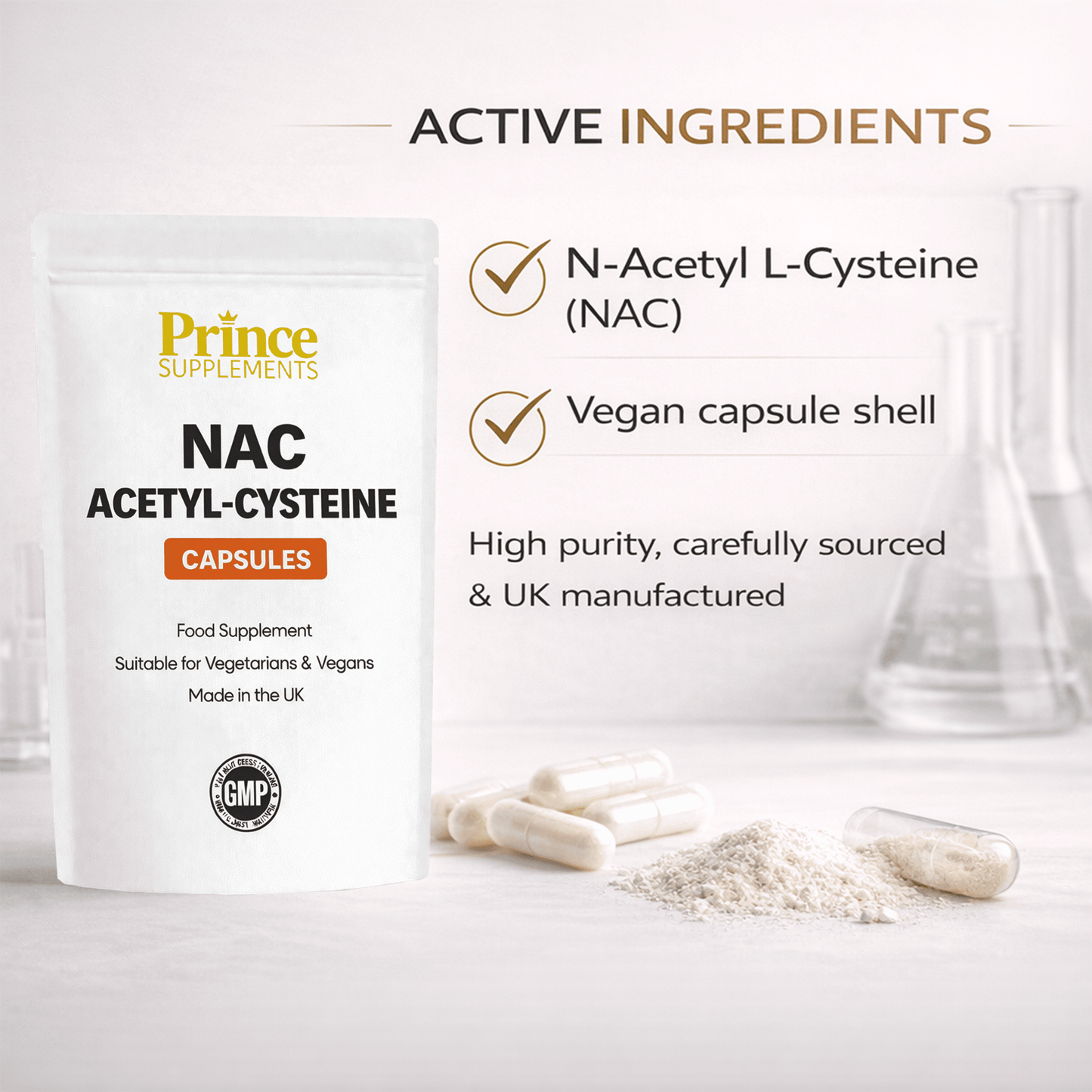 NAC N Acetyl Cysteine 2400mg Capsules Vegan UK Made