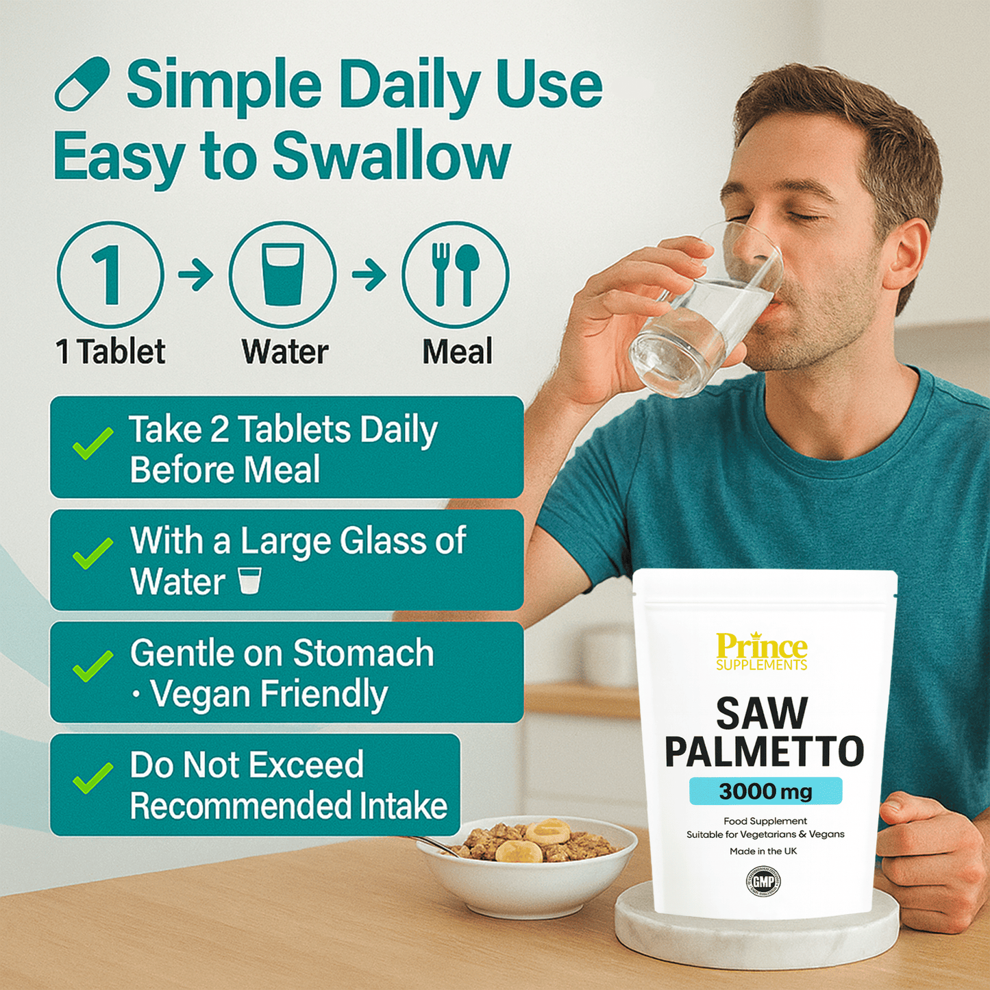 Saw Palmetto Tablets 3000Mg PROSTATE URINARY TRACK HAIR LOSS