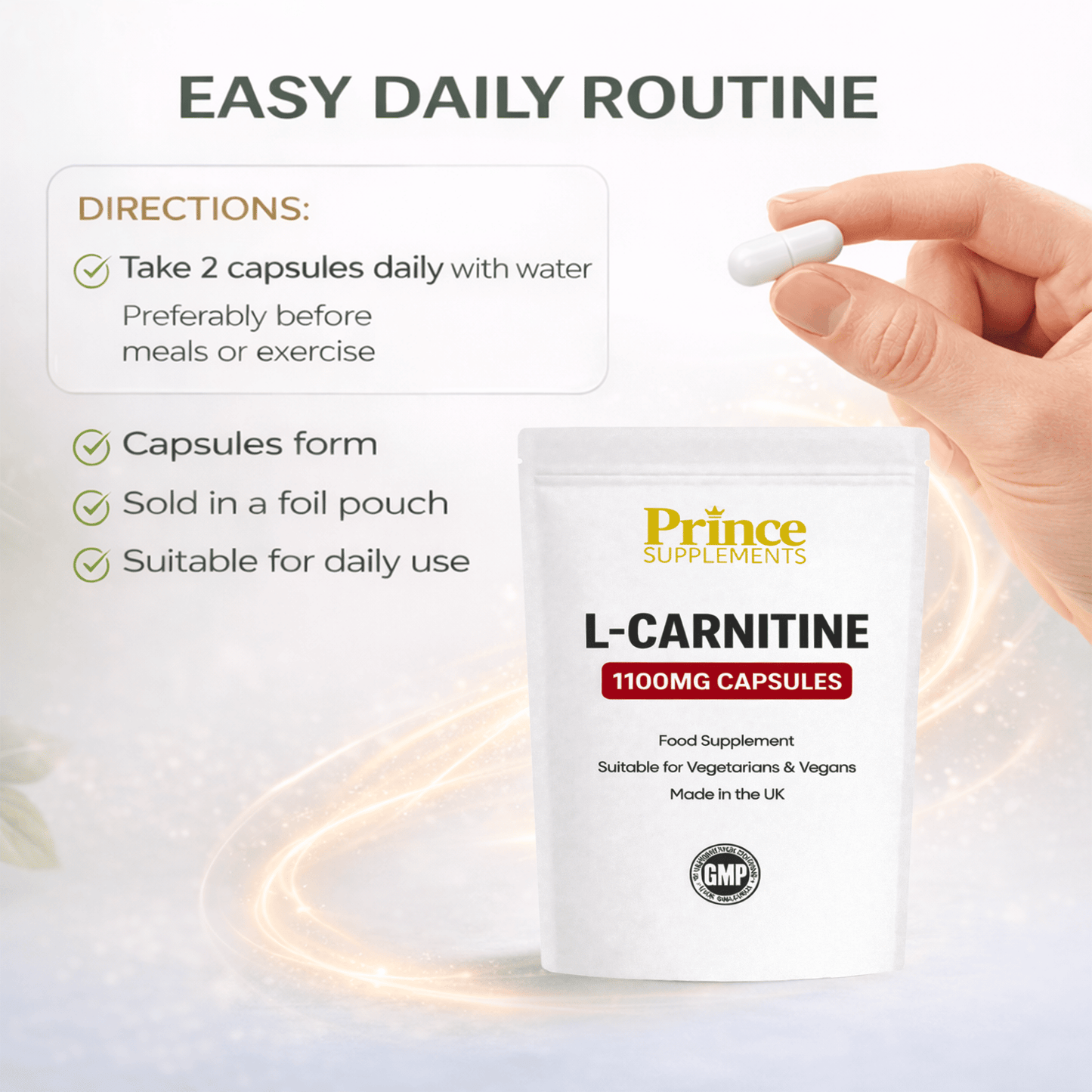 L-Carnitine 1000mg Capsules for Energy, Focus & Weight Management