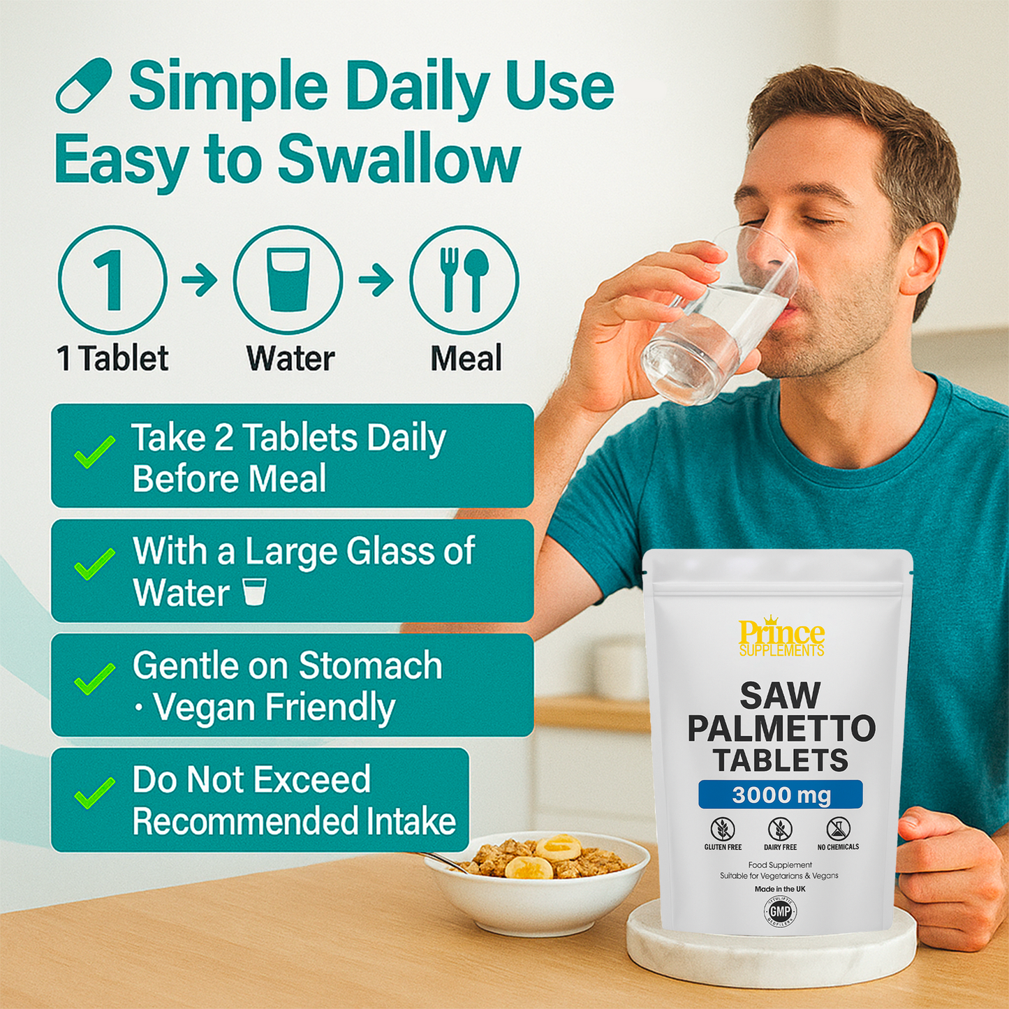 Saw Palmetto Tablets 3000Mg PROSTATE URINARY TRACK HAIR LOSS