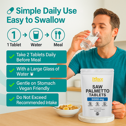 Saw Palmetto Tablets 3000Mg PROSTATE URINARY TRACK HAIR LOSS