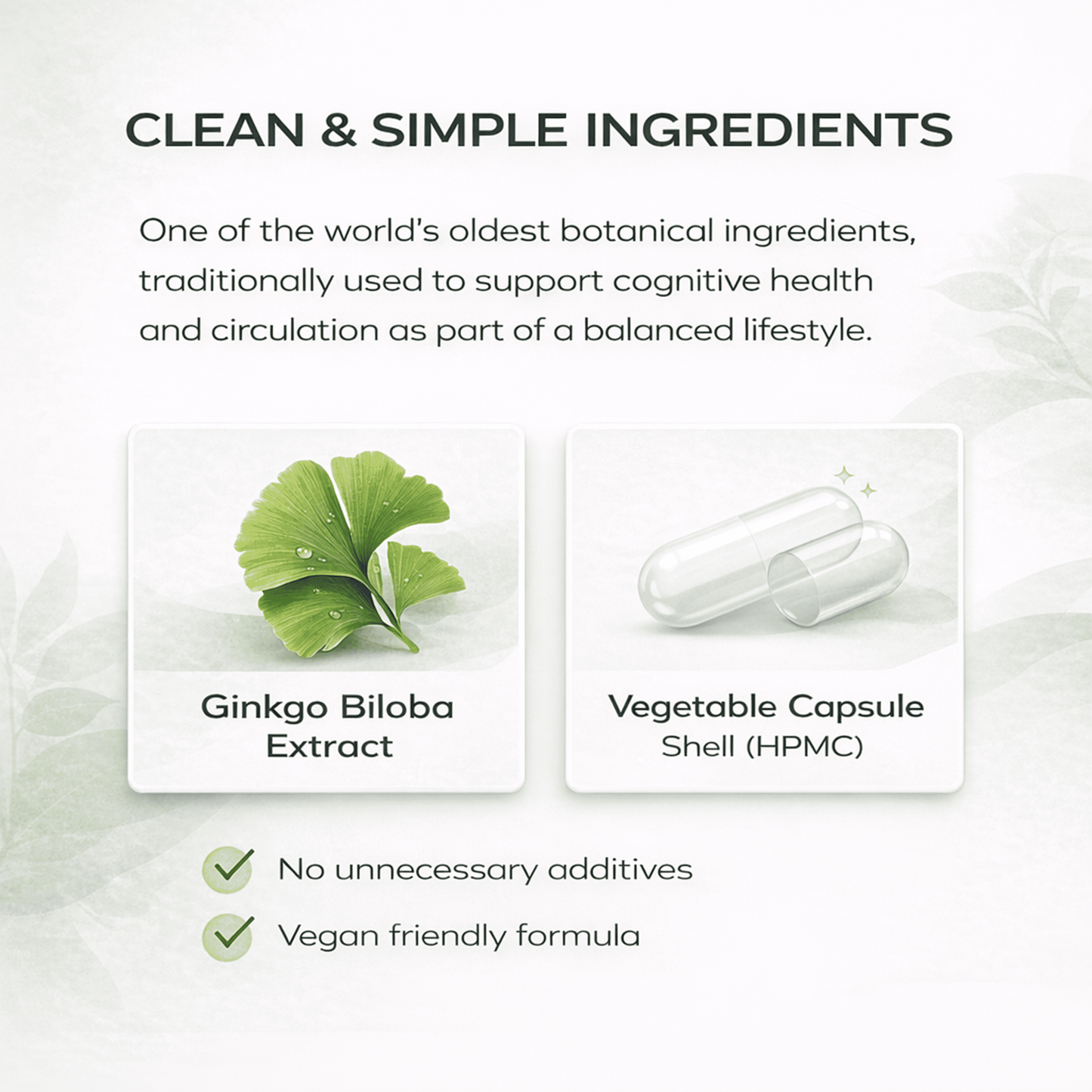 Ginkgo Biloba Capsules 15000mg Vegan High Strength UK Made Supplement