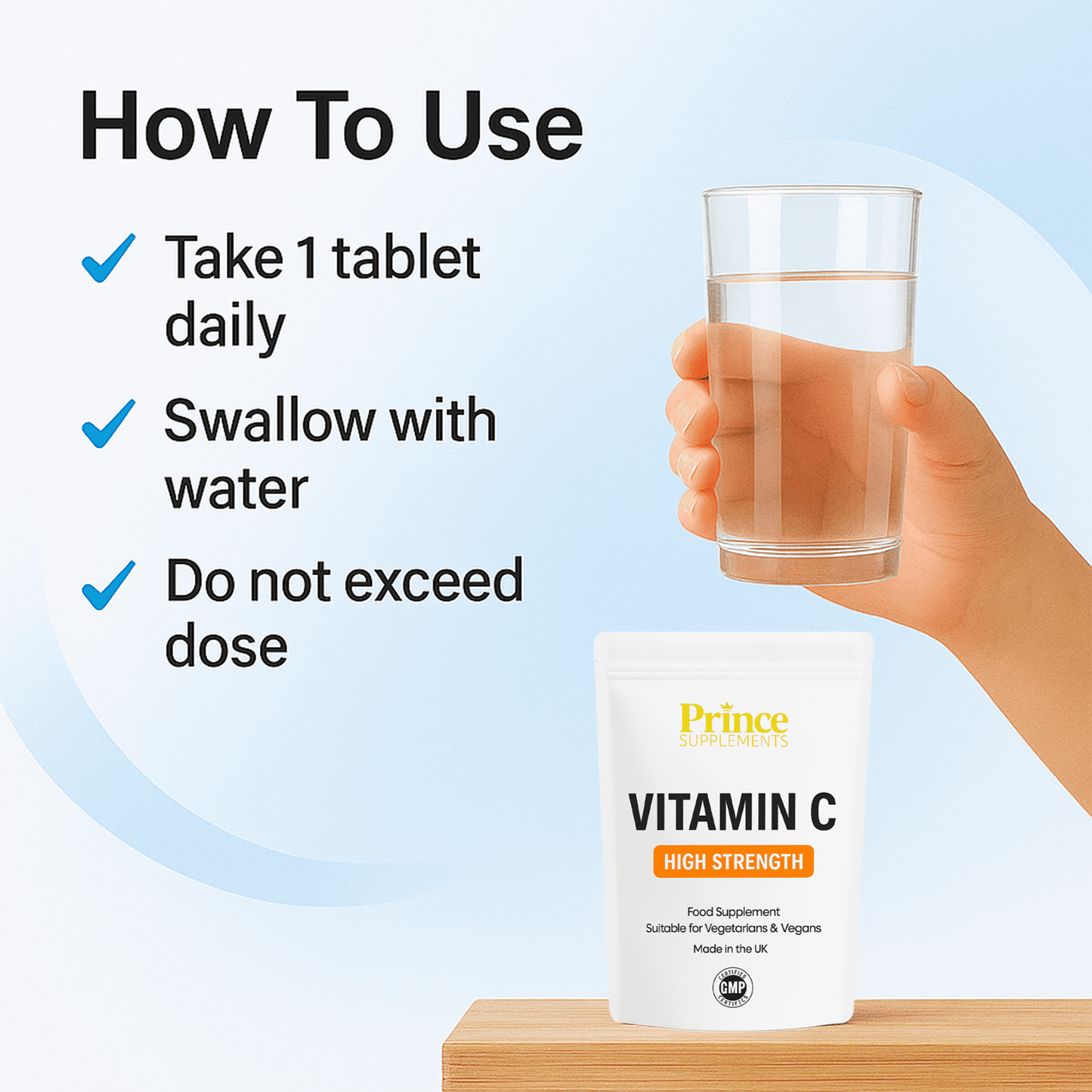 Vitamin C High Strength tablets - with Rosehip & Ascorbic Acid - Immune Support