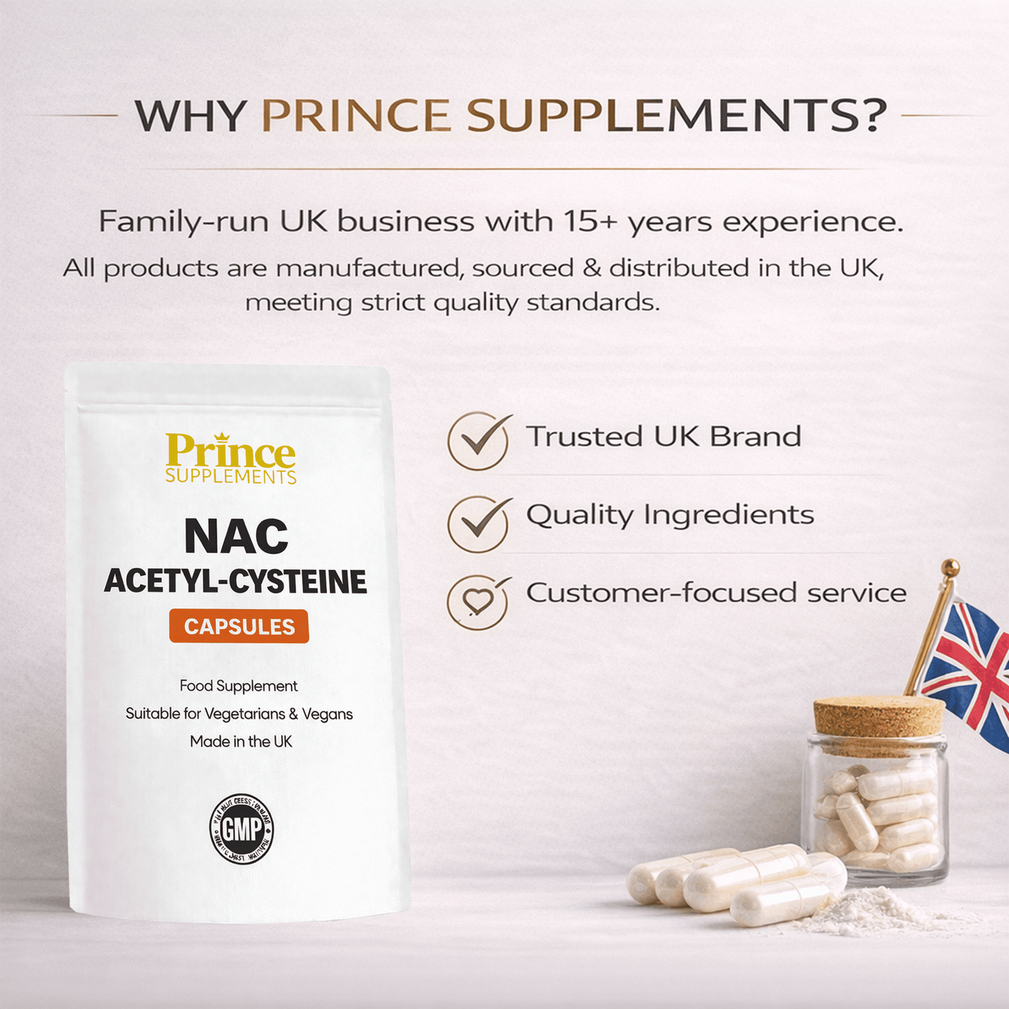 NAC N Acetyl Cysteine 2400mg Capsules Vegan UK Made