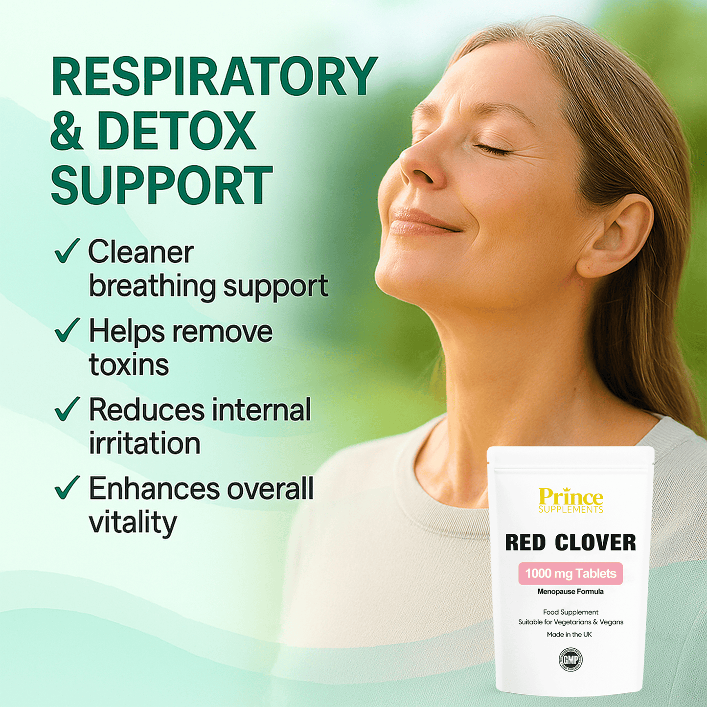 Red Clover 1000mg Tablets Menopause Hot Flushes Low Energy