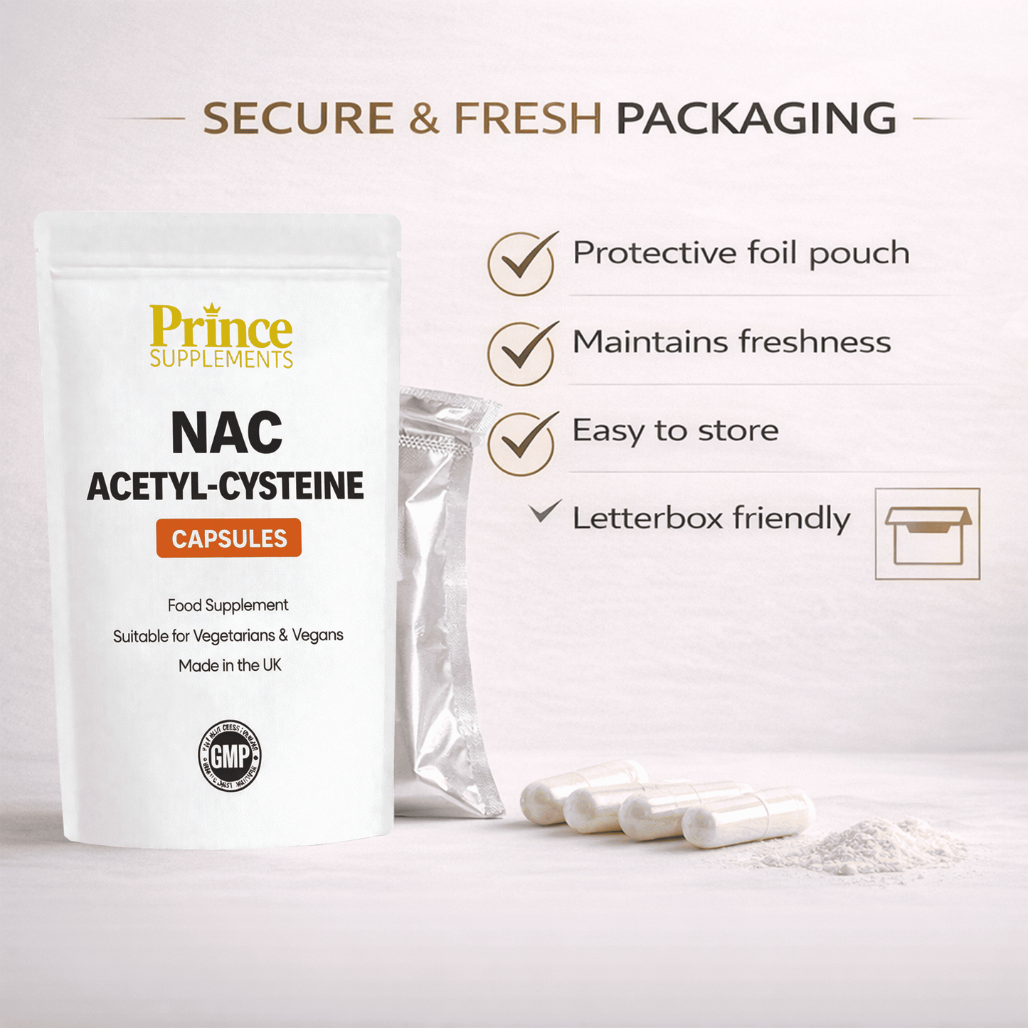 NAC N Acetyl Cysteine 2400mg Capsules Vegan UK Made