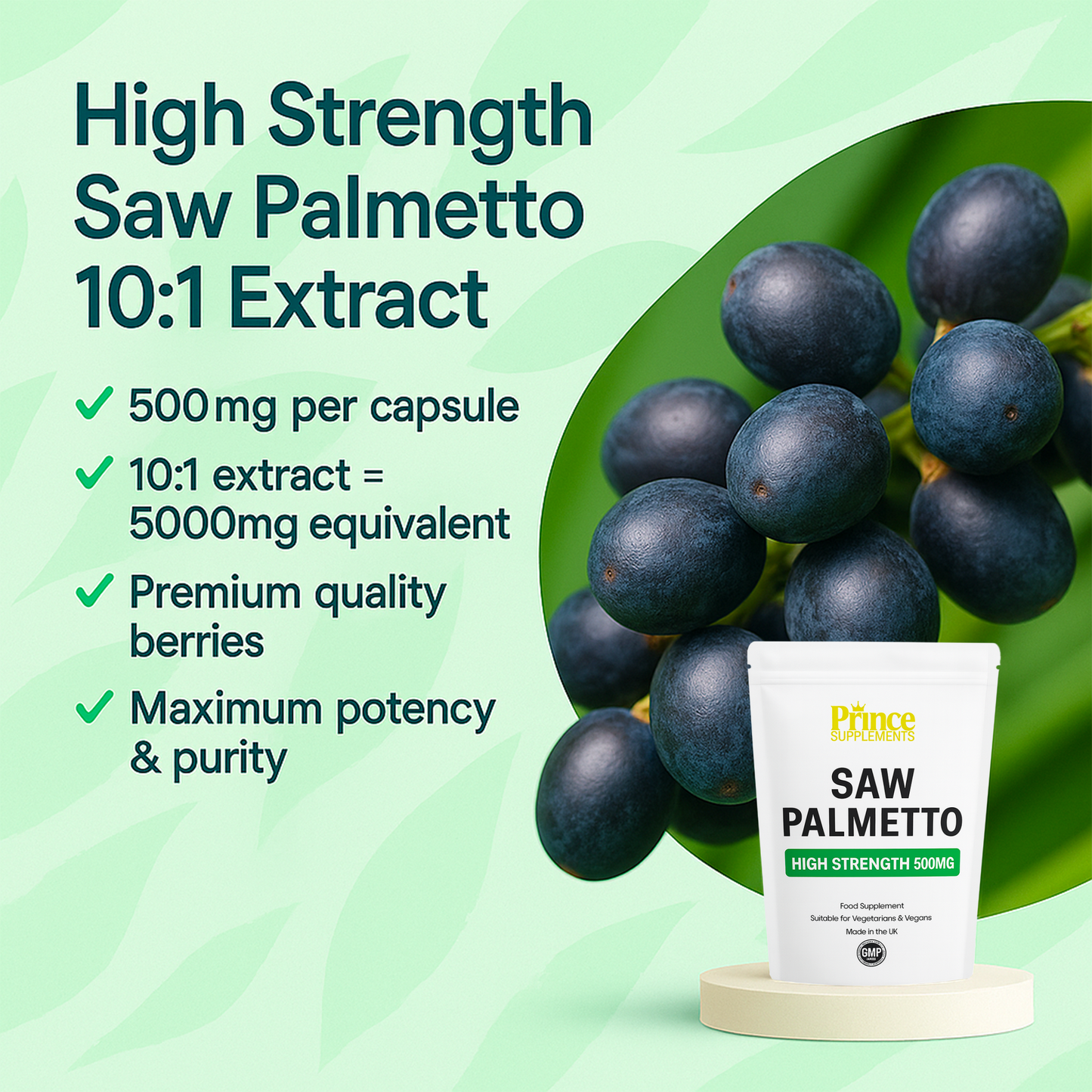 Saw Palmetto Capsules /Tablets 5000 Mg PROSTATE URINARY TRACK HAIR LOSS
