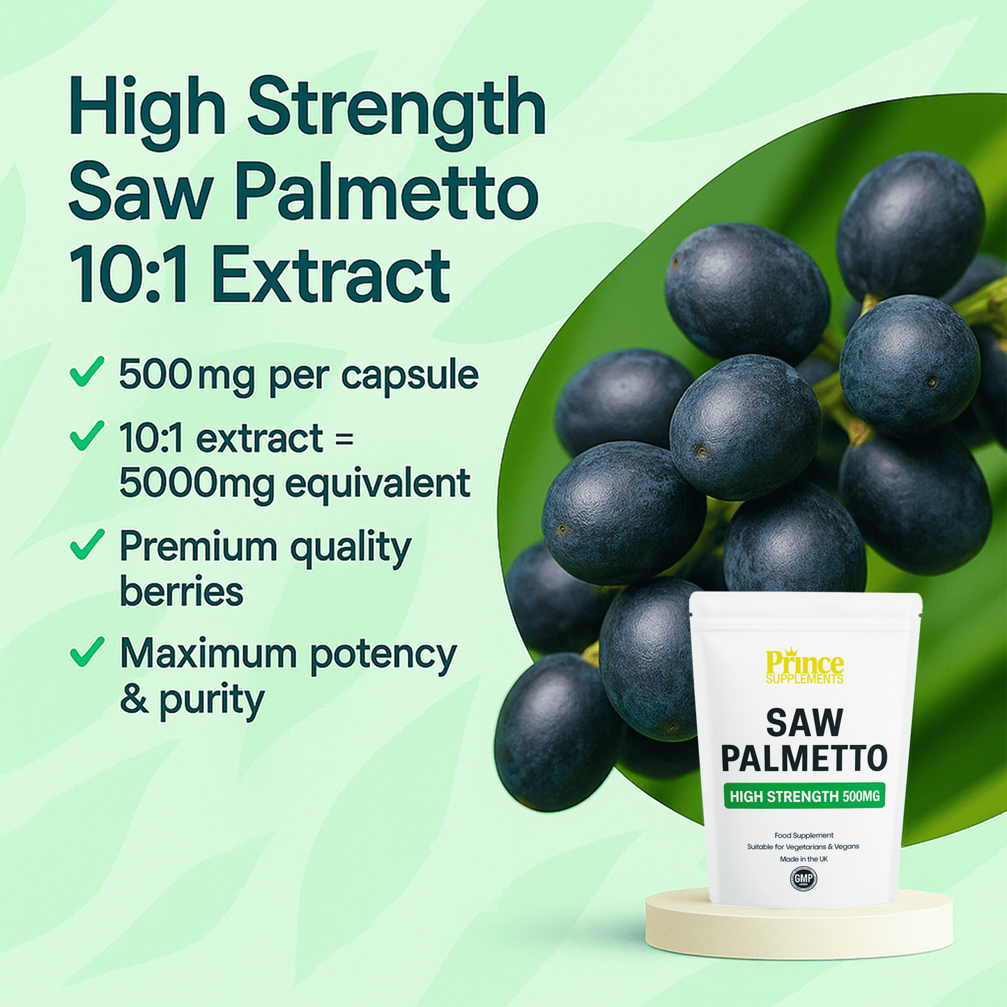 Saw Palmetto Capsules /Tablets 5000 Mg PROSTATE URINARY TRACK HAIR LOSS