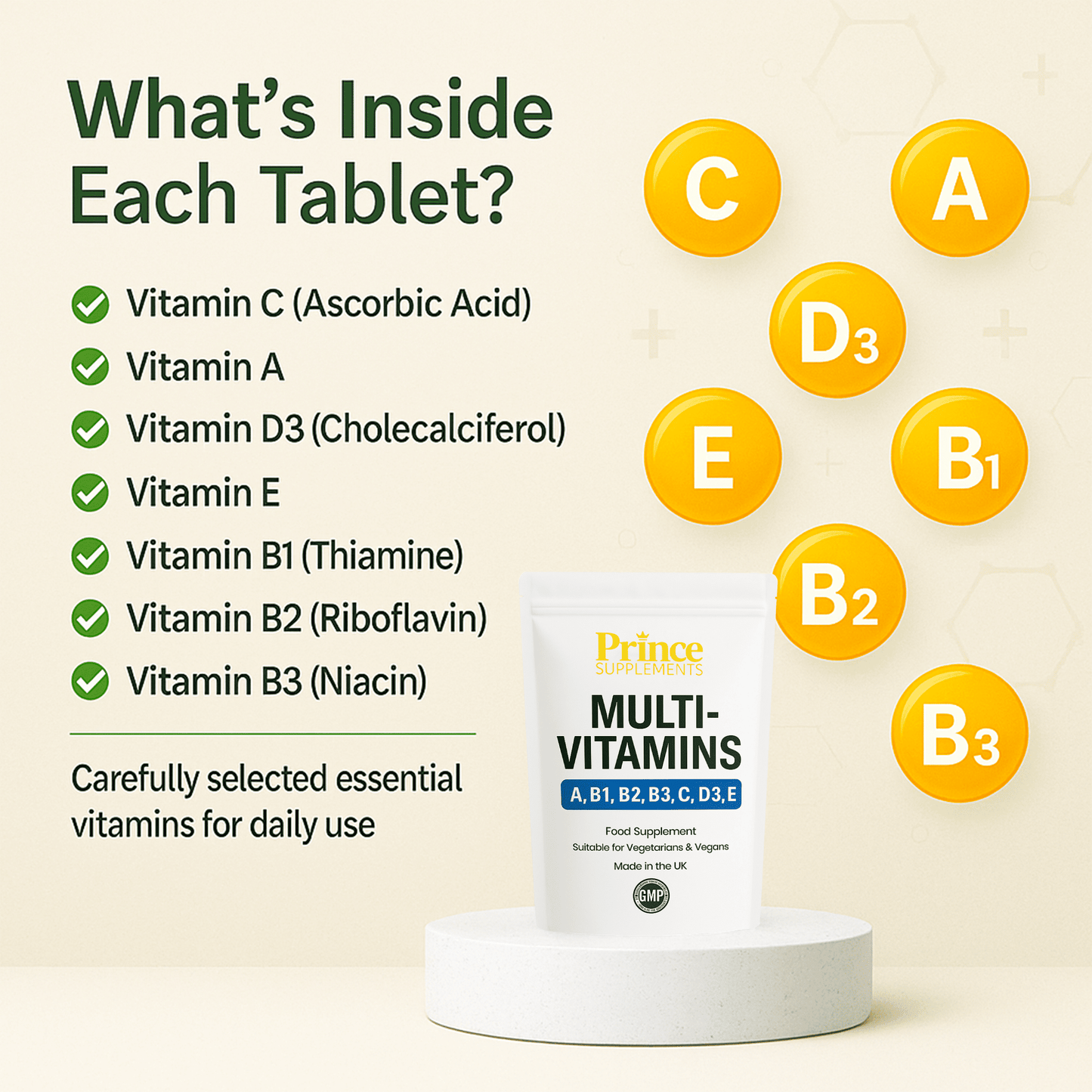 MULTI VITAMINS TABLETS 1 A DAY VITAMINS Z,B,C,D,+E