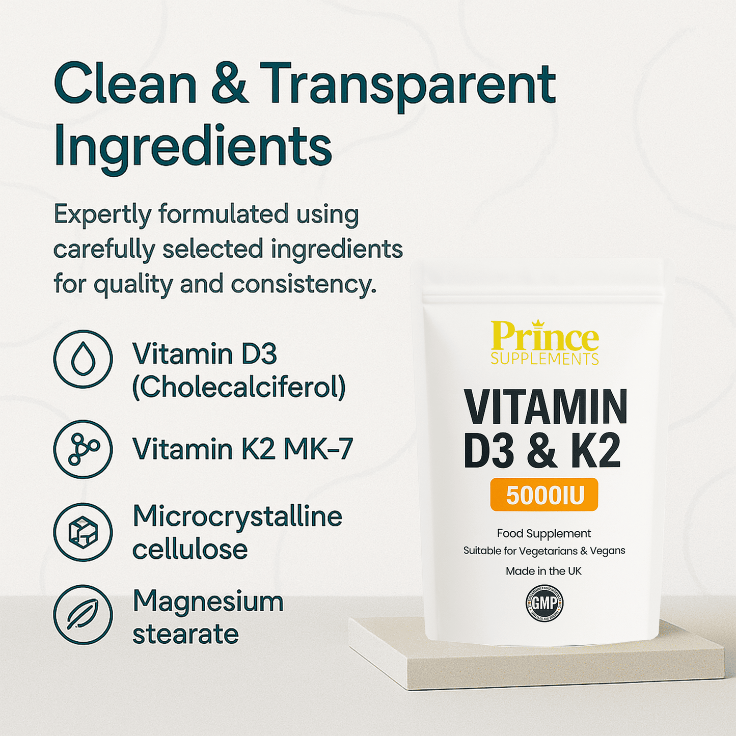 Vitamin D3 5000iu K2 MK7 100mcg Bone Joints Support Tablets Buy 3 get 4