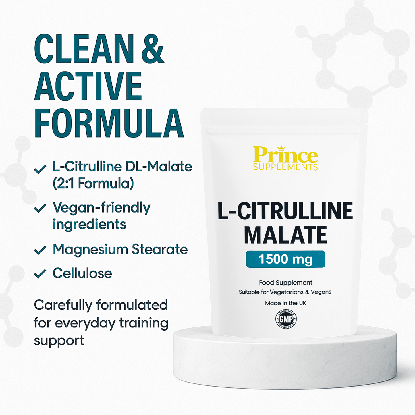 L-Citrulline 1500mg Malate Pre Workout/ Endurance Vegan