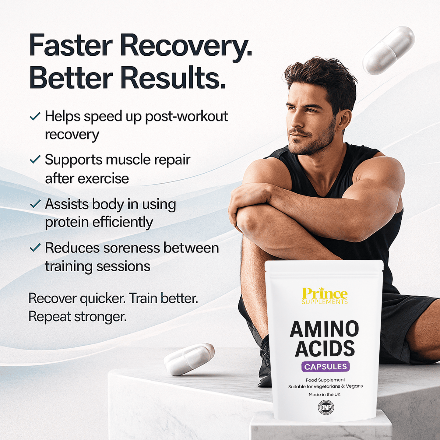 AMINO ACIDS 2:1 CAPSULES BCAA BRANCH CHAIN WORKOUT / VEGAN NOT TABLETS