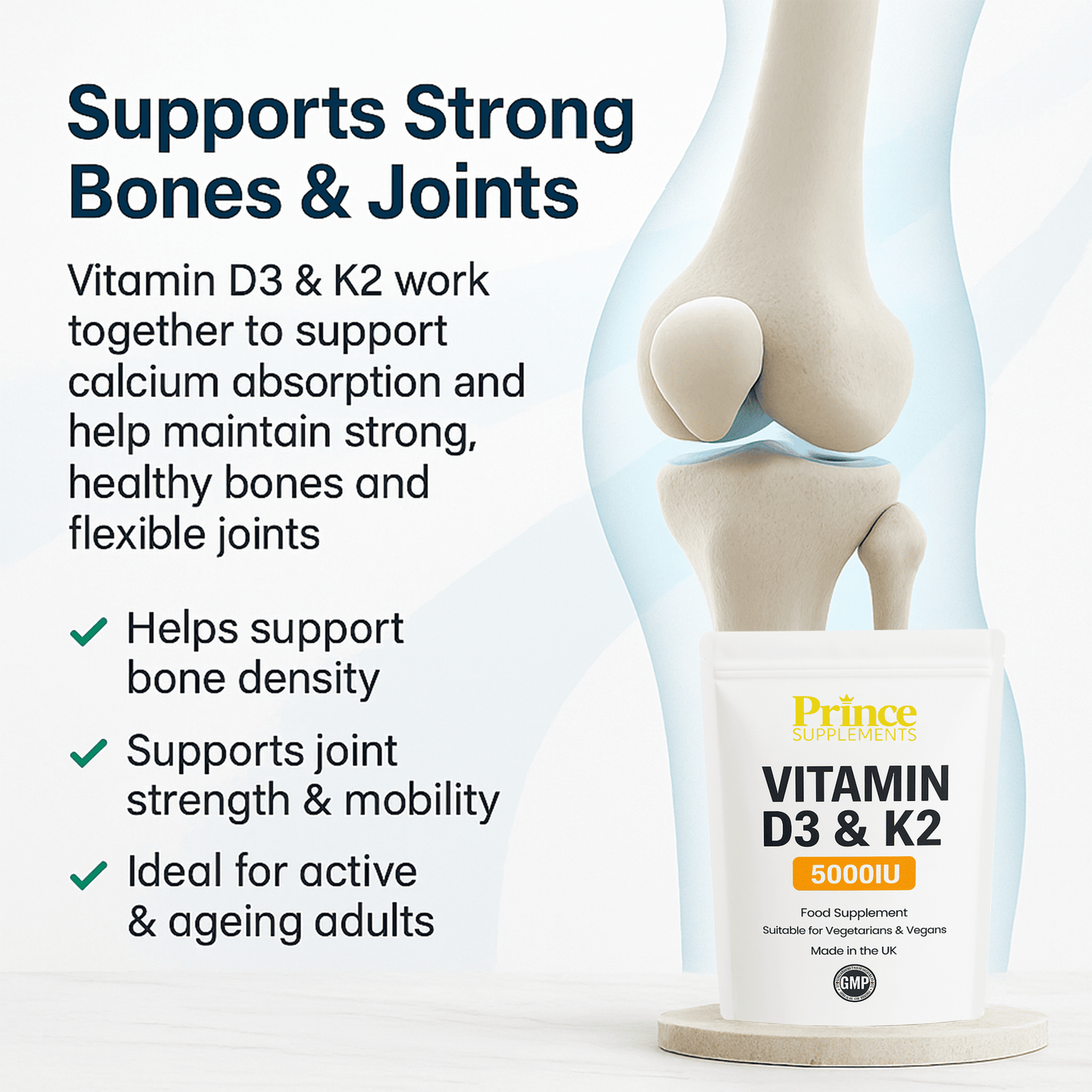 Vitamin D3 5000iu K2 MK7 100mcg Bone Joints Support Tablets Buy 3 get 4