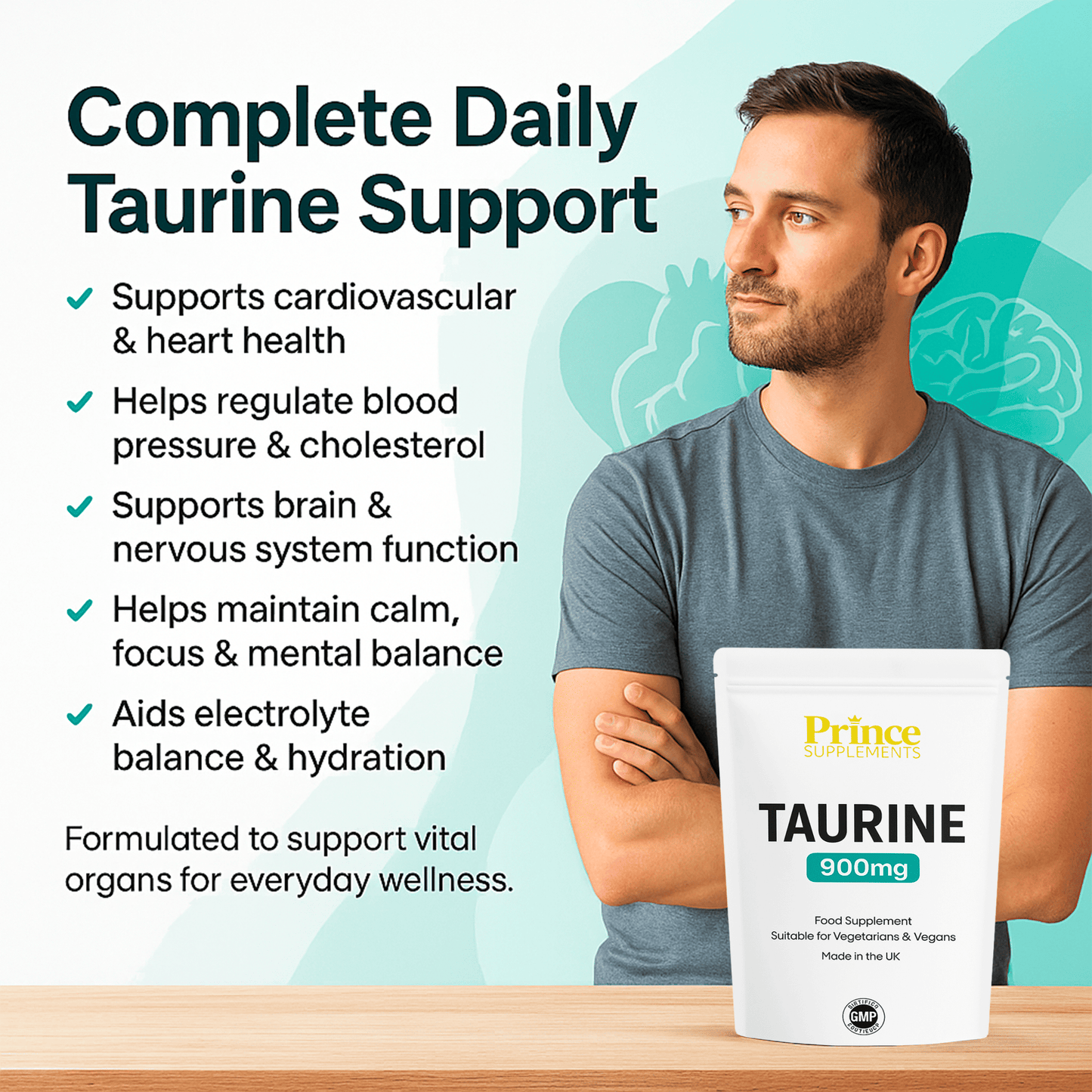 TAURINE 900MG MUSCLE PUMP - RECOVERY - AMINO ACID - CAPSULES