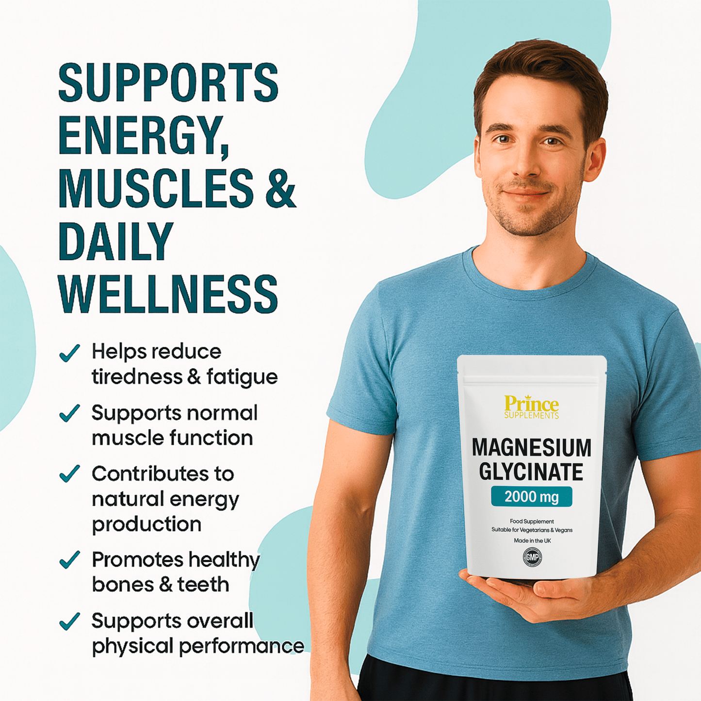 MAGNESIUM GLYCINATE CAPSULES FORMULA 2000mg 4:1 FATIGUE BONE HEALTH, MUSCLE