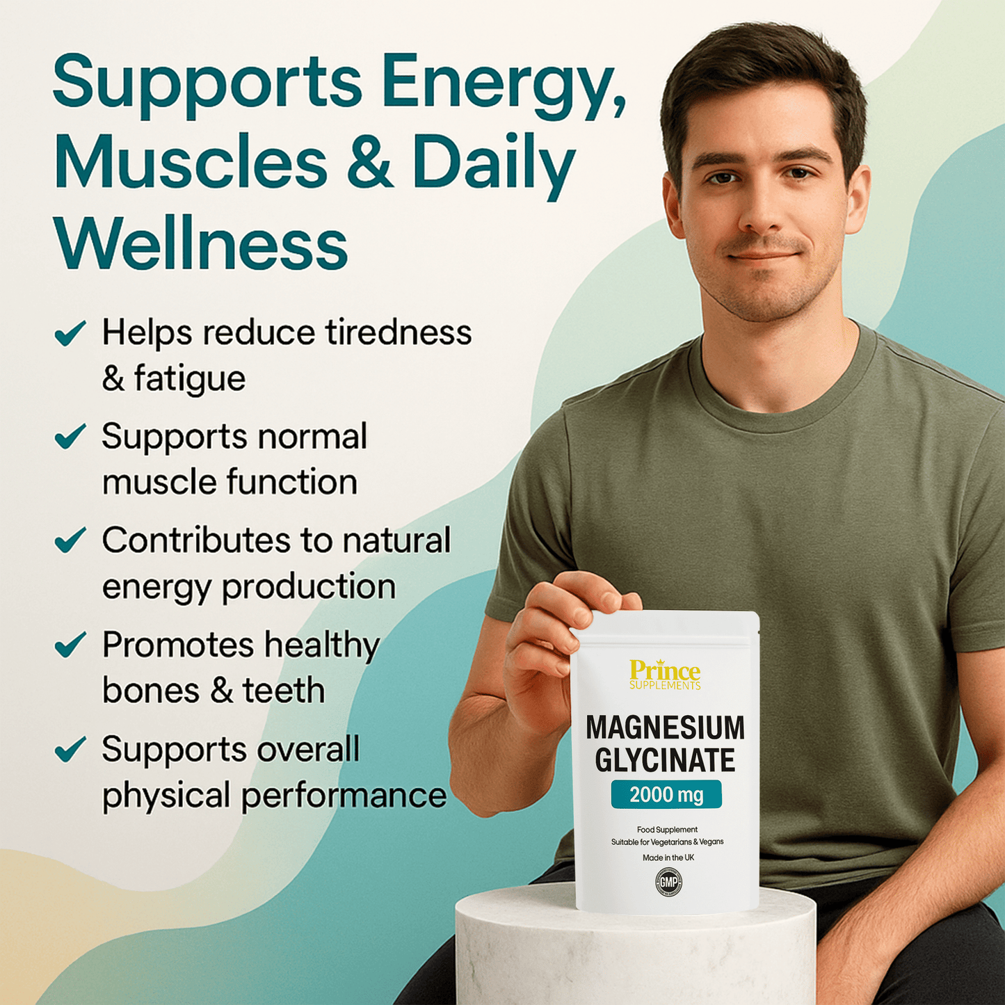 MAGNESIUM GLYCINATE CAPSULES FORMULA 2000mg 4:1 FATIGUE BONE HEALTH, MUSCLE