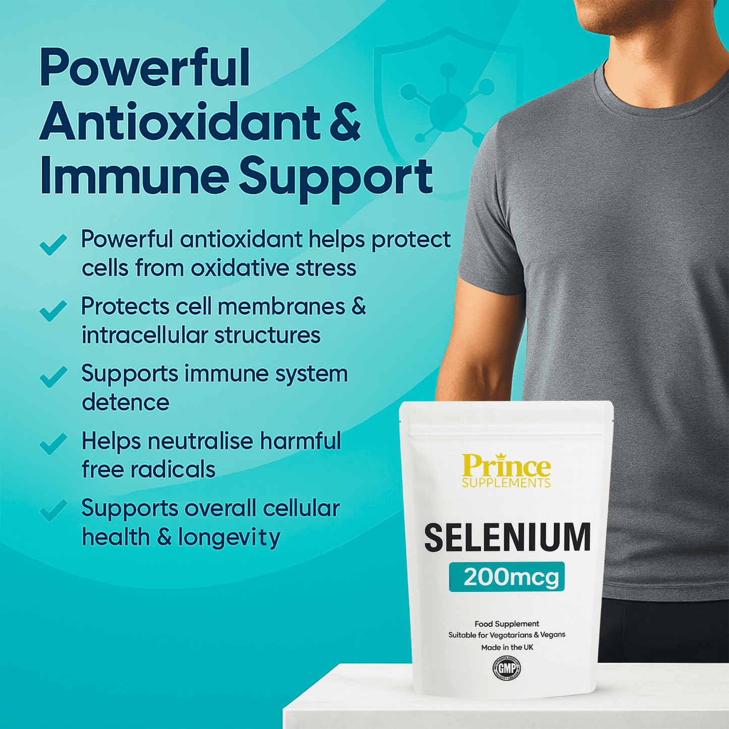 Selenium 200mcg A,C, E Hair Immune System, Thyroid, Skin Antioxidant Tablets