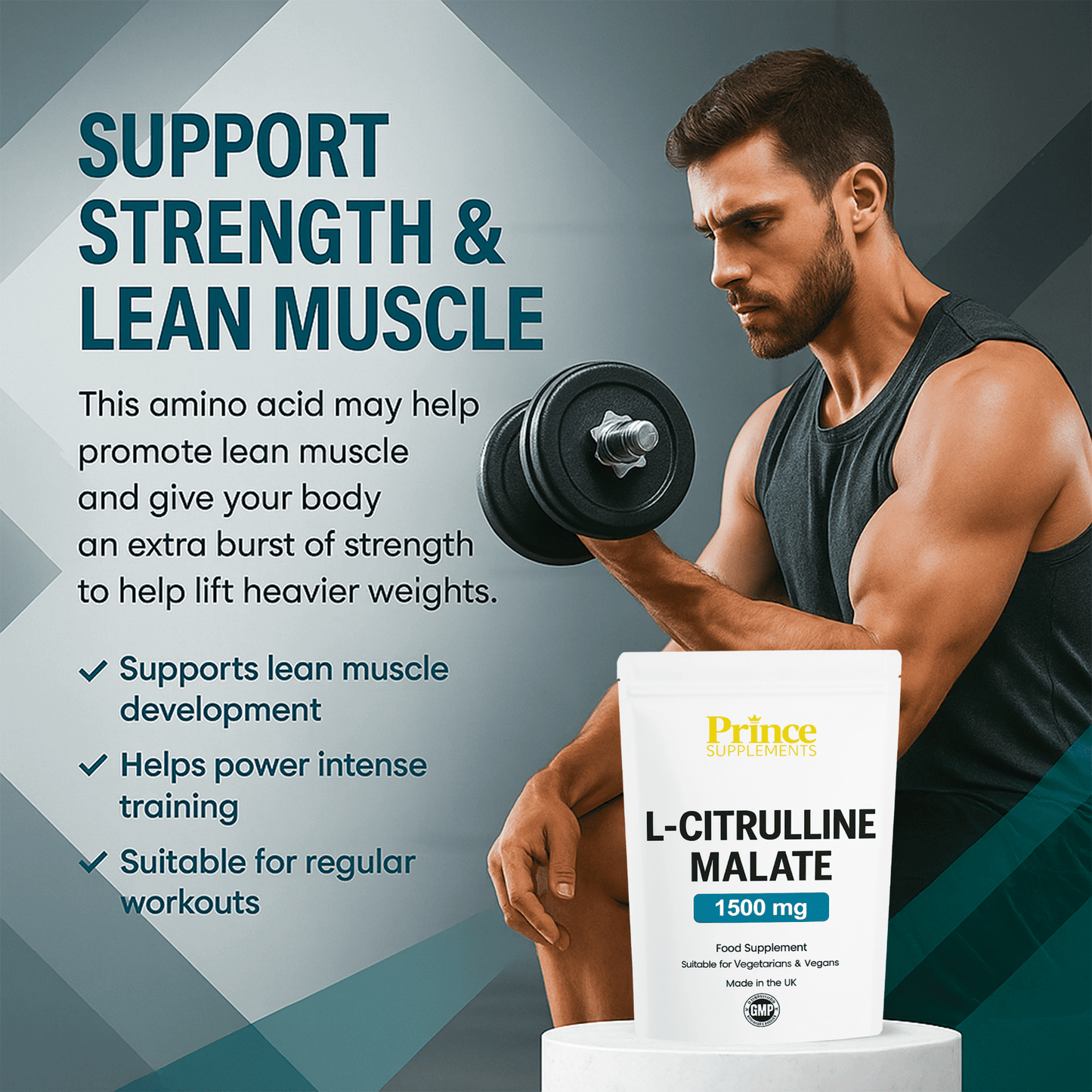 L-Citrulline 1500mg Malate Pre Workout/ Endurance Vegan