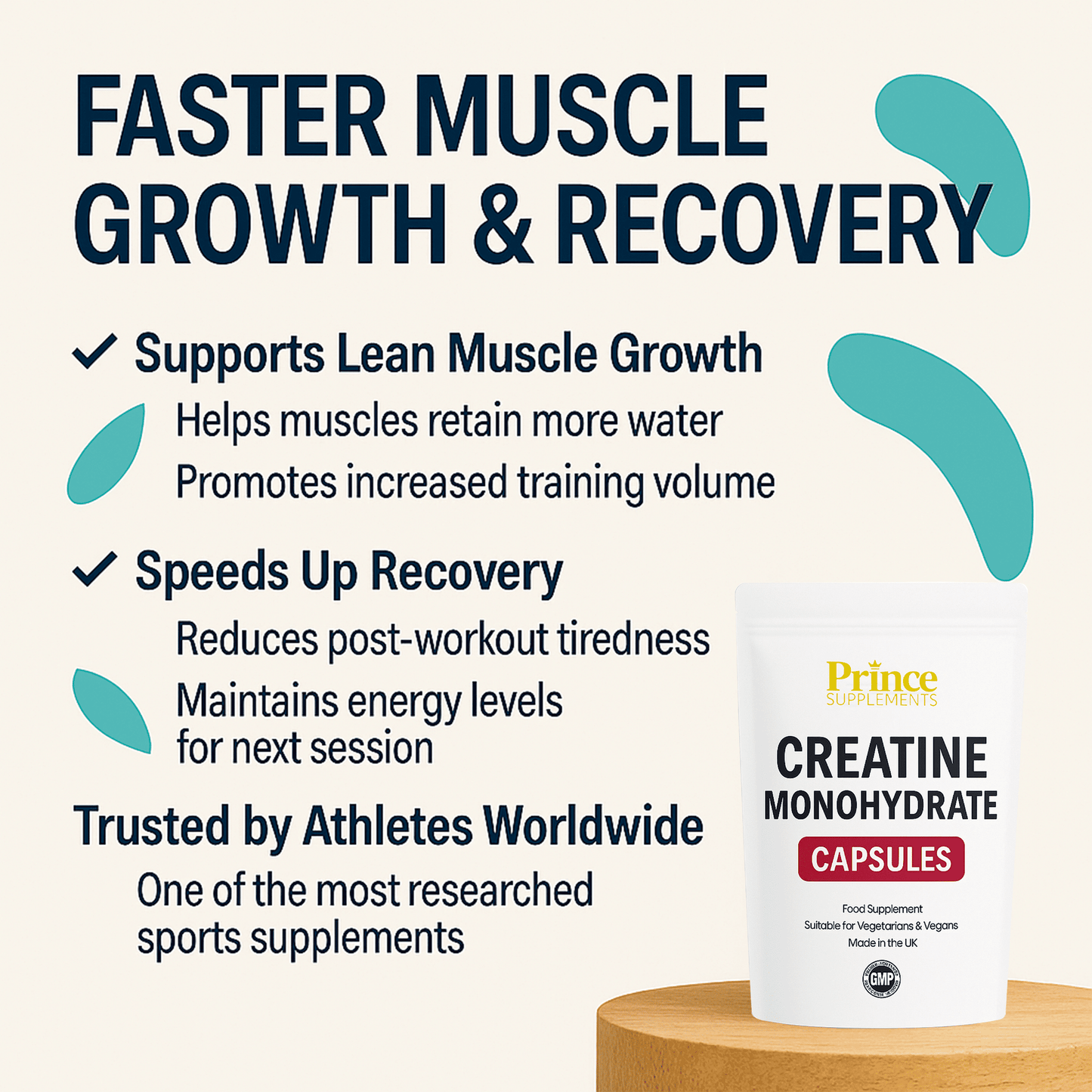 Creatine Monohydrate capsules 3000mg (Per 4 Tablets)