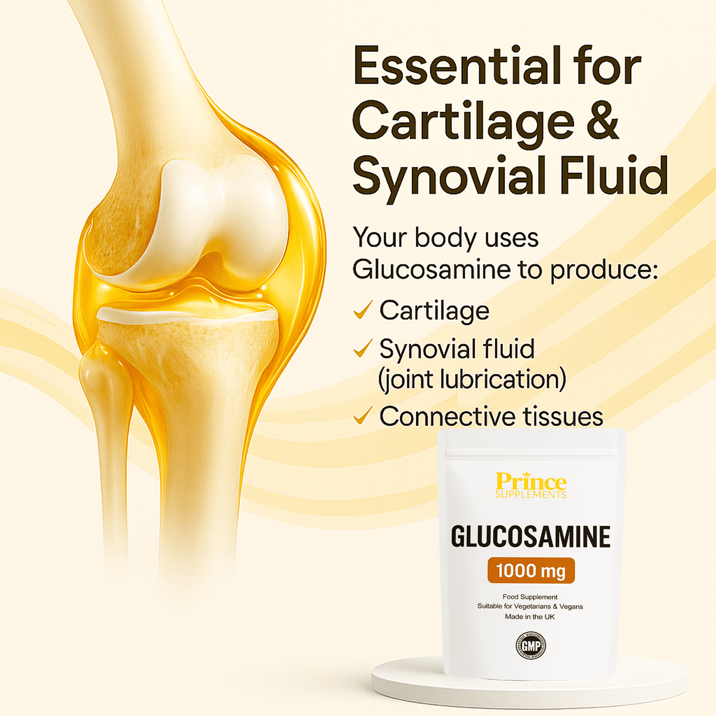 GLUCOSAMINE SULPHATE 2KCL 60 CAPSULES 1000MG FOR BONES AND JOINTS