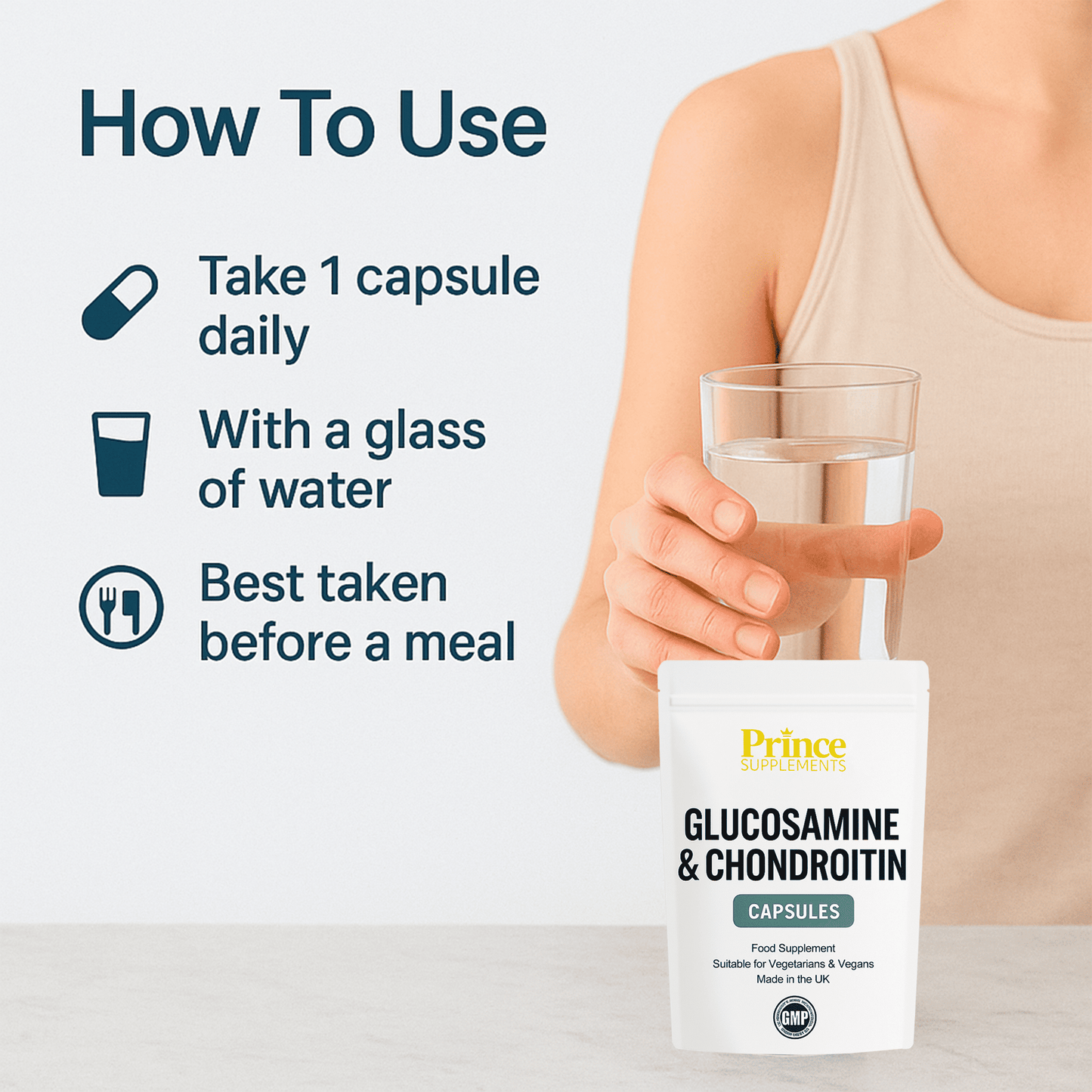 GLUCOSAMINE & CHONDROITIN CAPSULES HIGH STRENGTH BONES +JOINTS