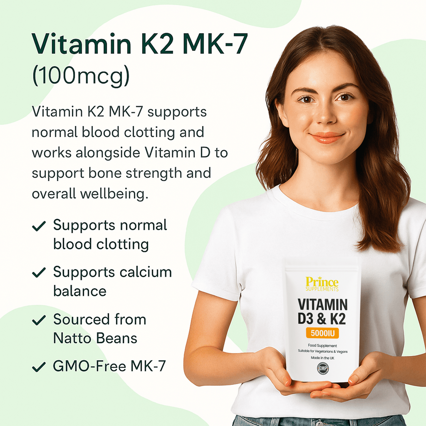 Vitamin D3 5000iu K2 MK7 100mcg Bone Joints Support Tablets Buy 3 get 4