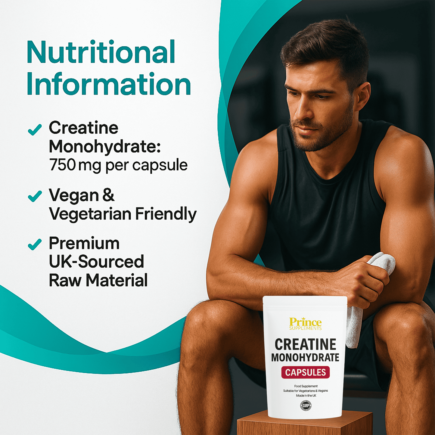 Creatine Monohydrate capsules 3000mg (Per 4 Tablets)