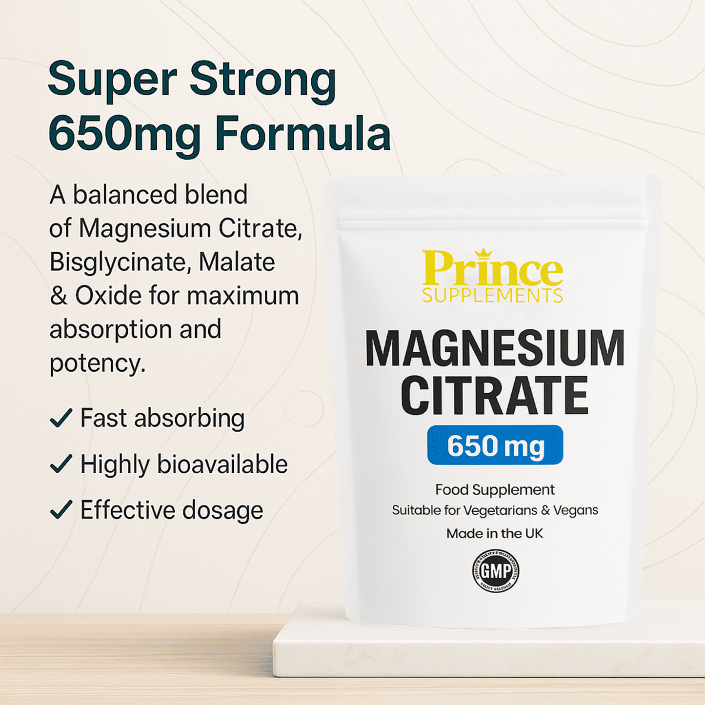 MAGNESIUM CITRATE CAPSULES 650 MG SUPER STRONG FATIGUE, BONE HEALTH, MUSCLE