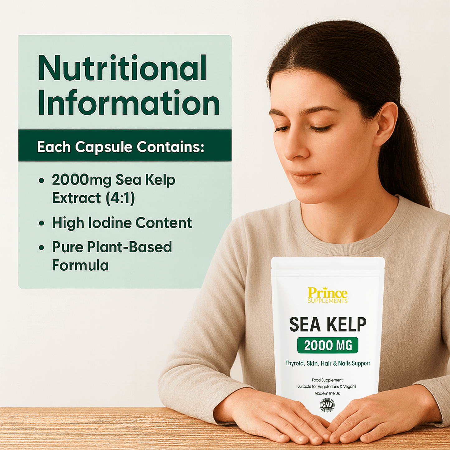 Sea Kelp Extract 2000mg Iodine, Thyroid, Hair, Skin, Immune System