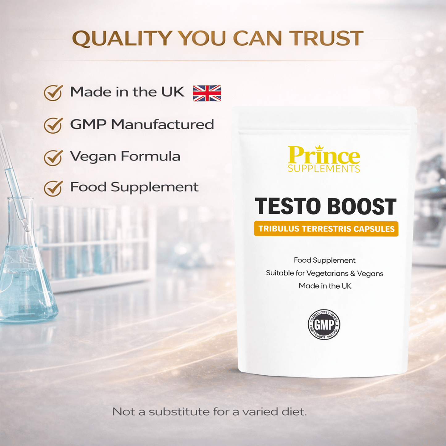 Tribulus Terrestris 10:1 Extract Capsules – High Strength Vegan Herbal Supplement – UK Made