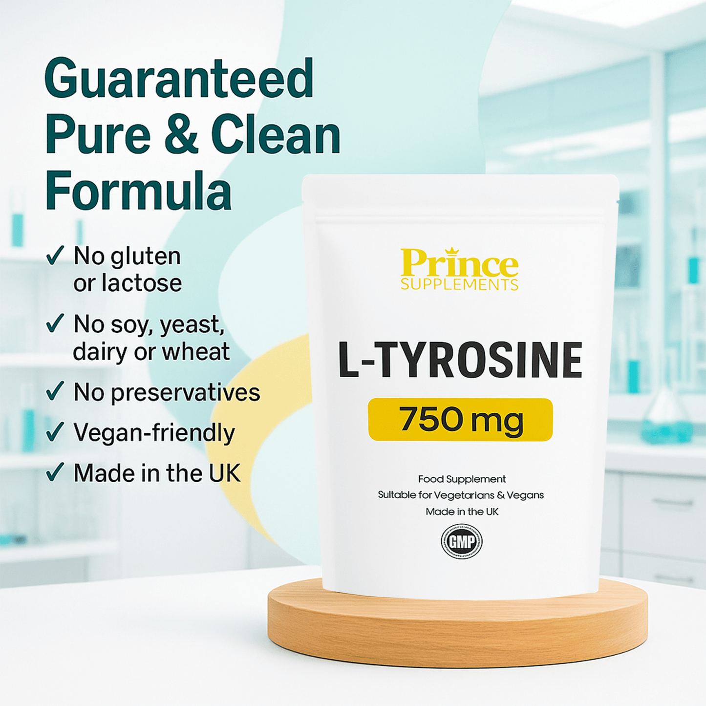 L-Tyrosine 750mg capsules/Tablets Stress Low Mood Healthy Mind