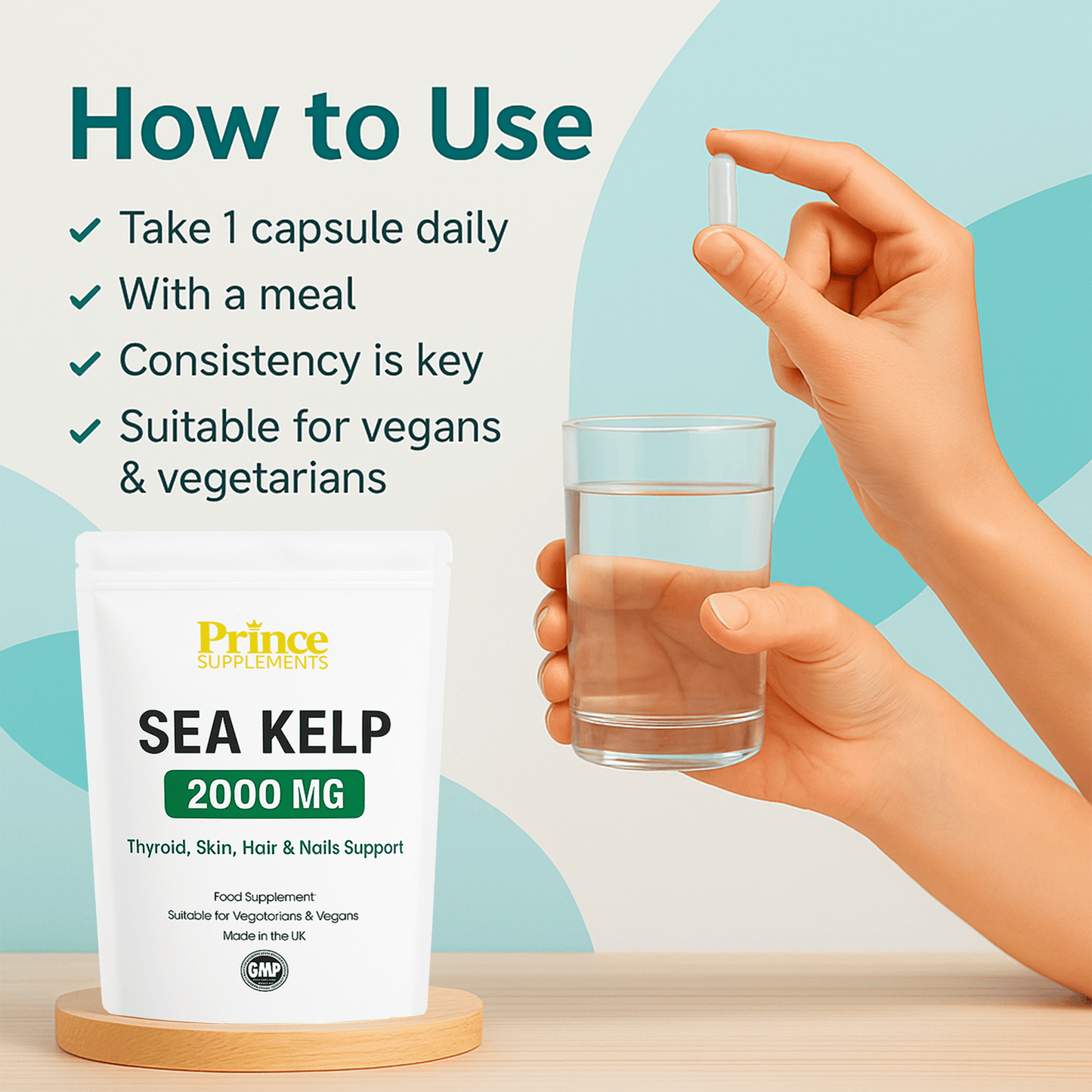 Sea Kelp Extract 2000mg Iodine, Thyroid, Hair, Skin, Immune System