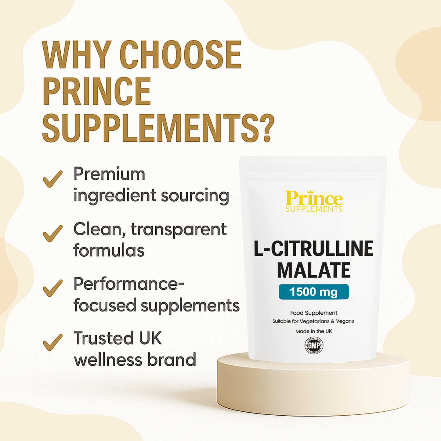 L-Citrulline 1500mg Malate Pre Workout/ Endurance Vegan