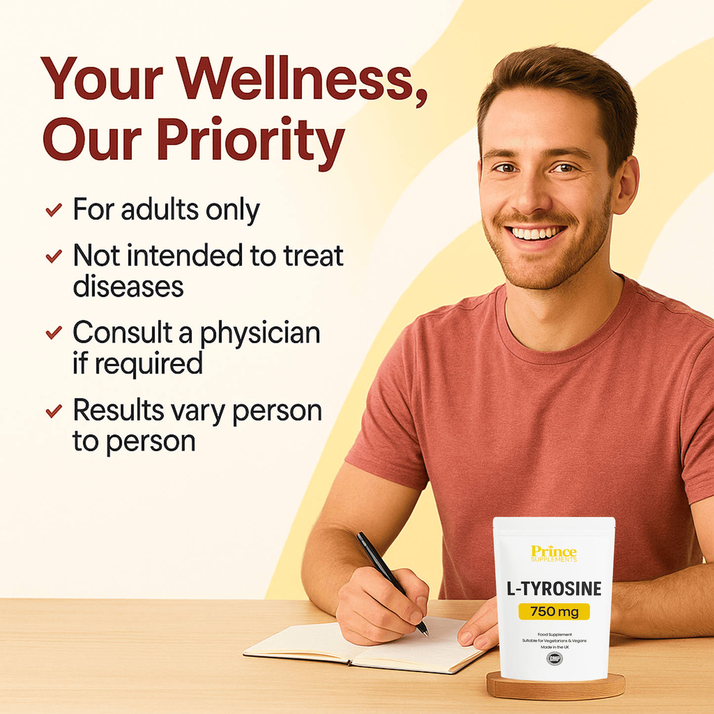 L-Tyrosine 750mg capsules/Tablets Stress Low Mood Healthy Mind