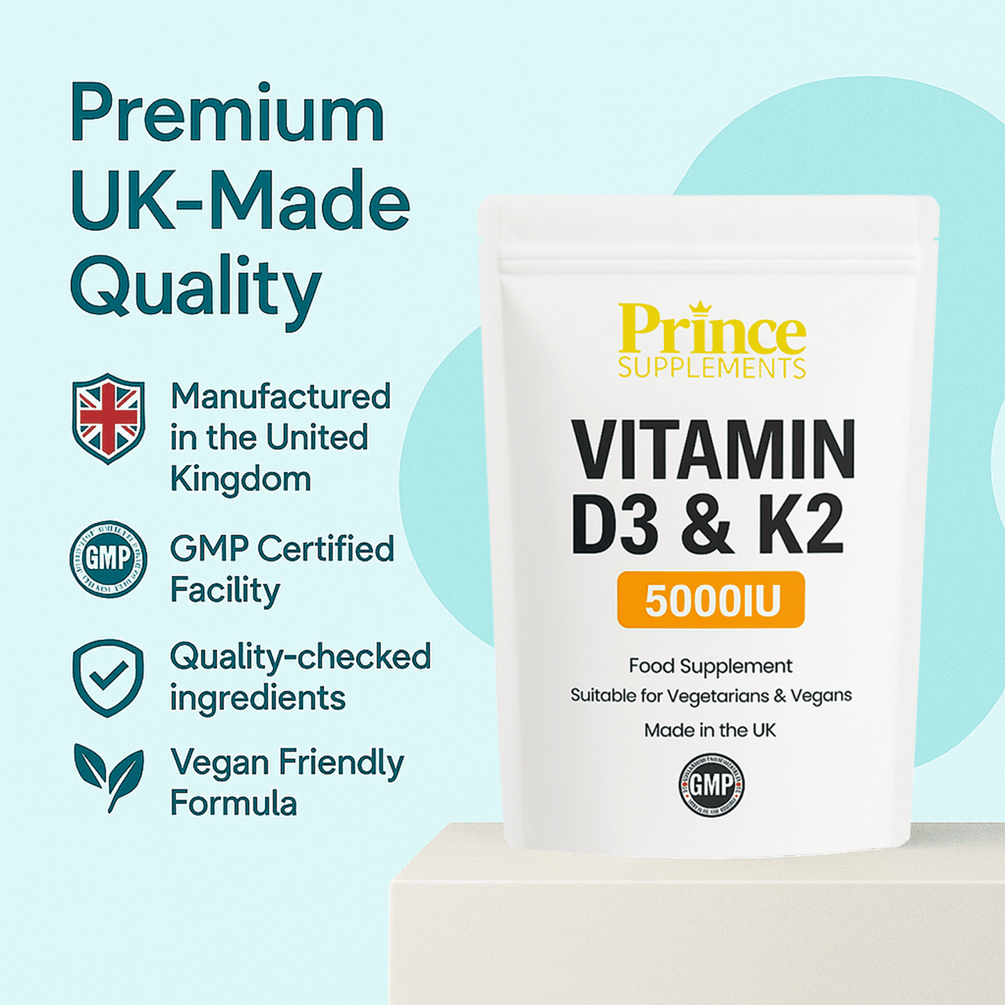 Vitamin D3 5000iu K2 MK7 100mcg Bone Joints Support Tablets Buy 3 get 4