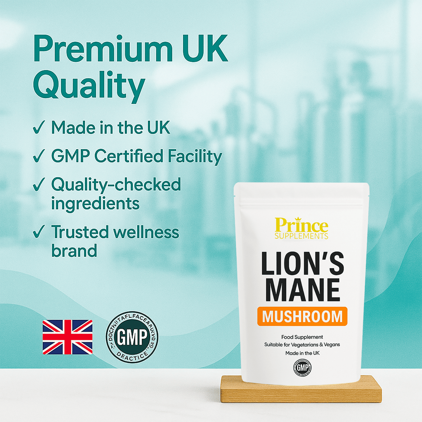 LIONS MANE SUPPLEMENT 4000MG WITH BLACK PEPPER + B1 VEGAN TABLETS